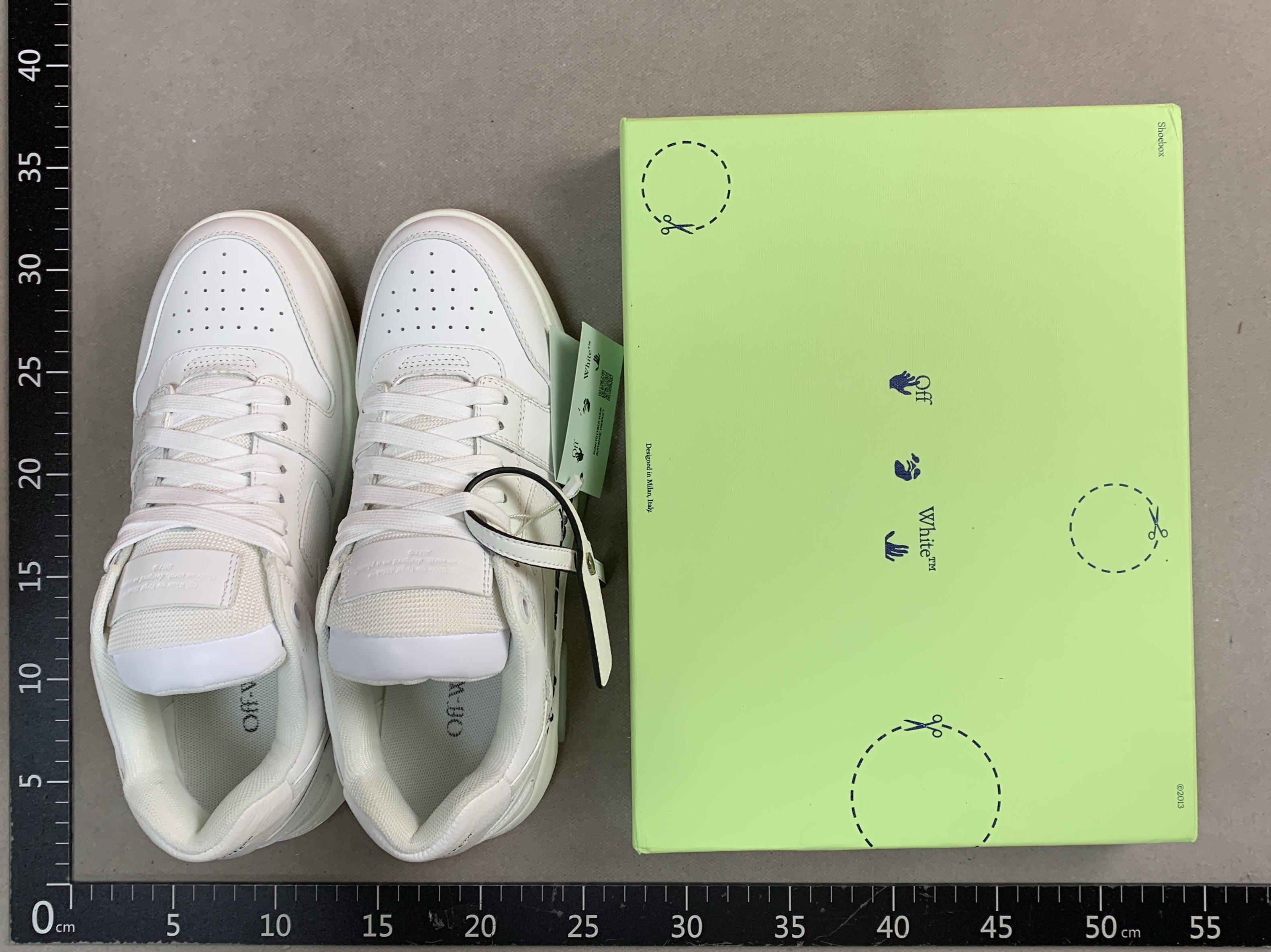 Off 23ss white panda shoes ow arrow couple sneakers color block chunky sole cushion casual white shoes 2
