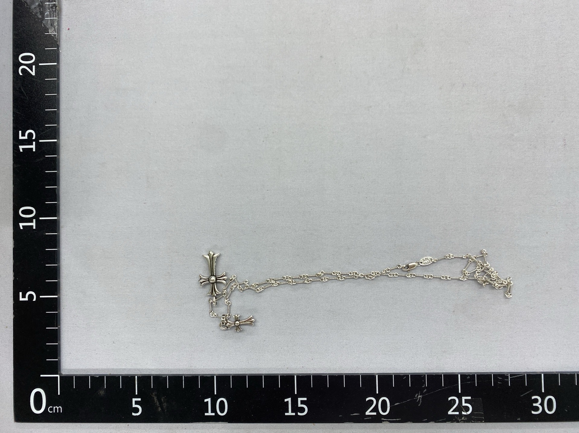 Kro xin’s new full diamond double cross necklace, vintage pink diamond sydney style, couple’s bamboo chain, wholesale direct from the manufacturer 4