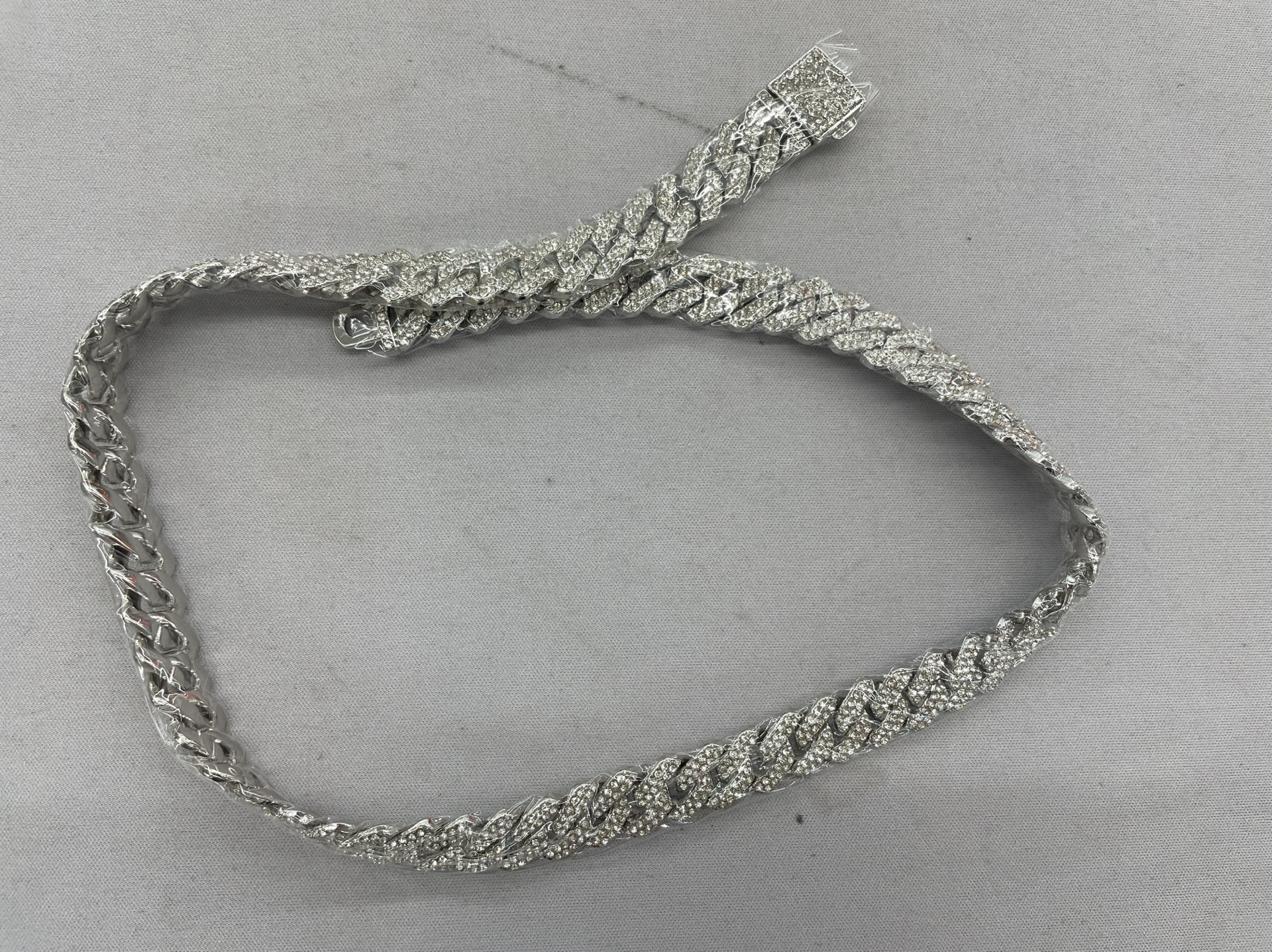European and american hip-hop 14mm full diamond rhombus cuban chain men’s necklace cross-border exclusive exaggerated clavicle chain necklace accessories 4