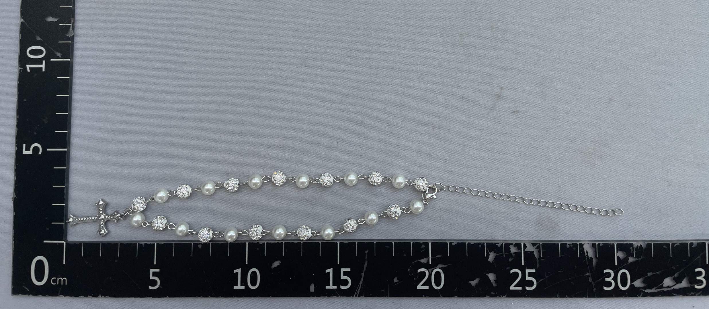 Full diamond cross pearl necklace isn style hip hop niche unique punk summer new jewelry accessories wholesale 2