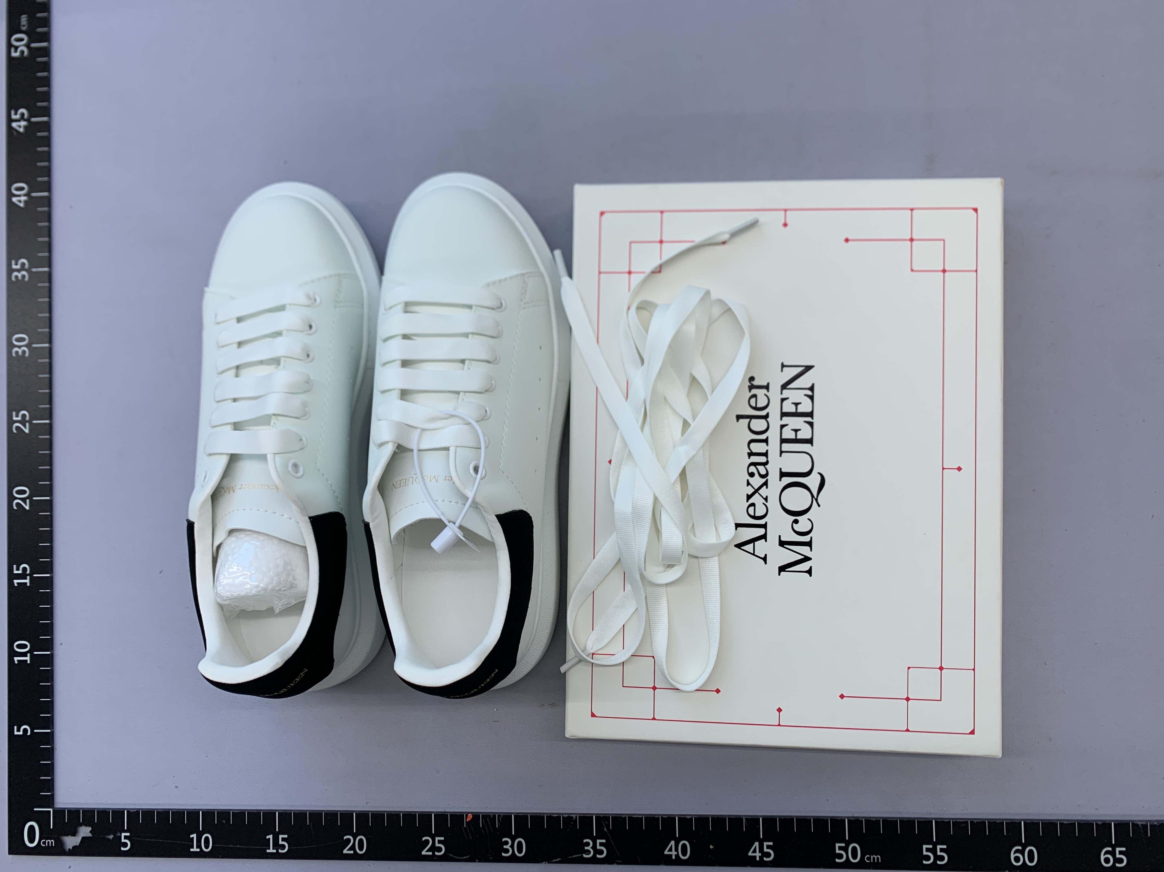 Factory direct sales with source height version mcqueen white shoes for women and men couple heightening thick sole genuine leather casual sneakers 2