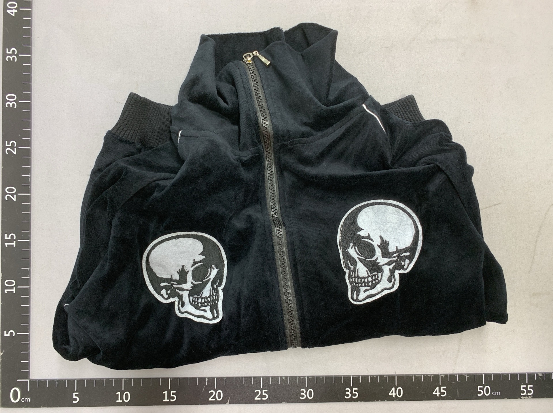 Kk11 number nine n9 skull velvet embroider zipperjacketoutwearcardiganloose 5