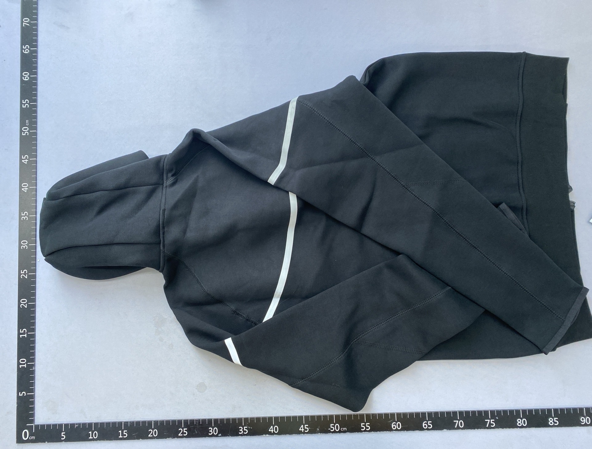 Hooded zip-up long sleeve jacket reflective zipper knit hoodie slim fit top for autumn and winter 3