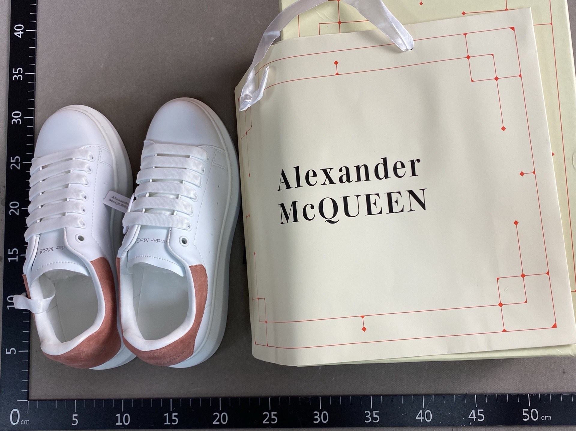 Mcqueen white leather sneakers – authentic spring/summer high-top edition – new thick-soled, height-increasing, casual, and versatile skate shoes for men and women 2