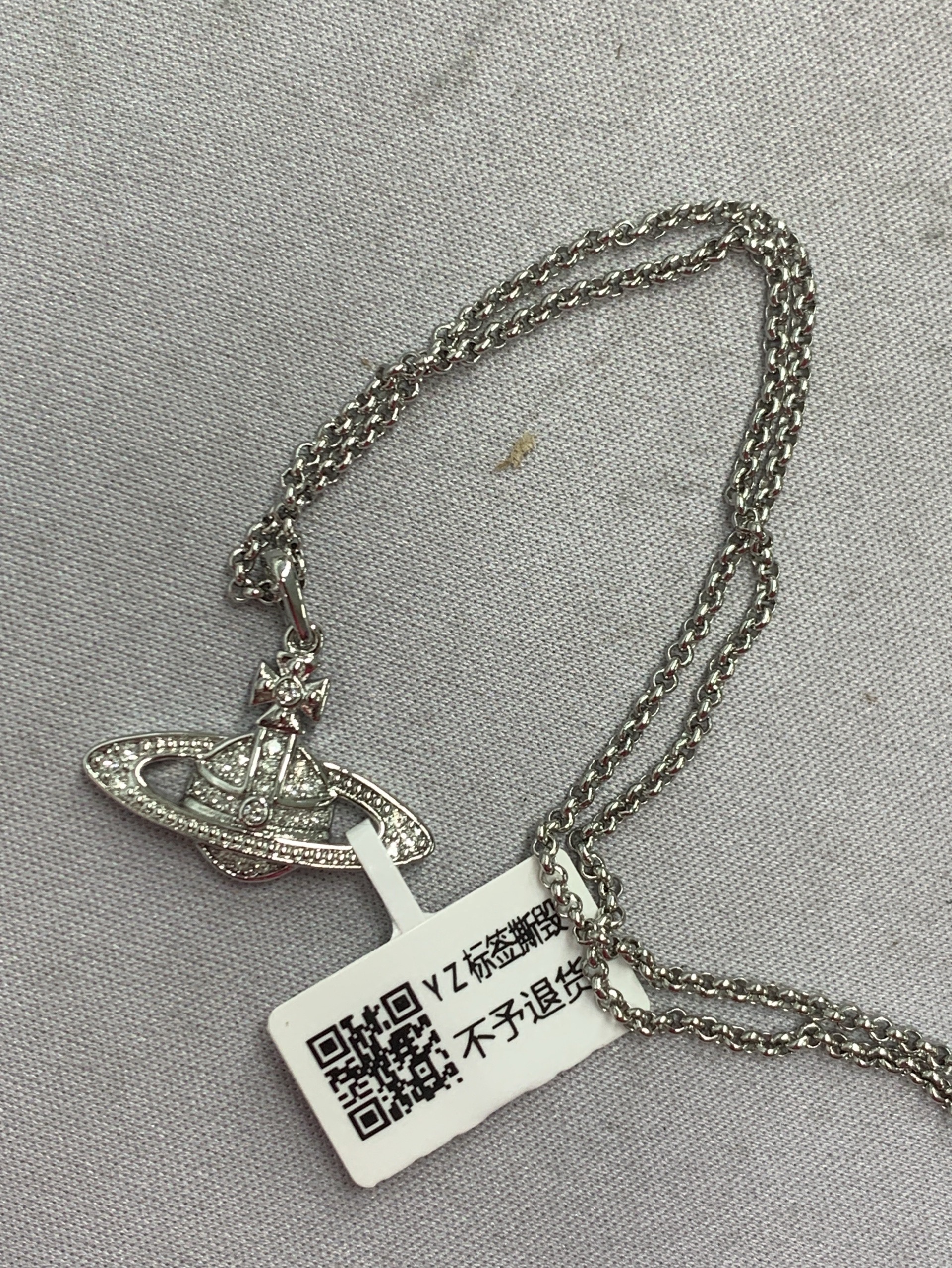 Queen mother necklace diamond flat saturn necklace female vivian planet saturn chain clavicle chain high version 2