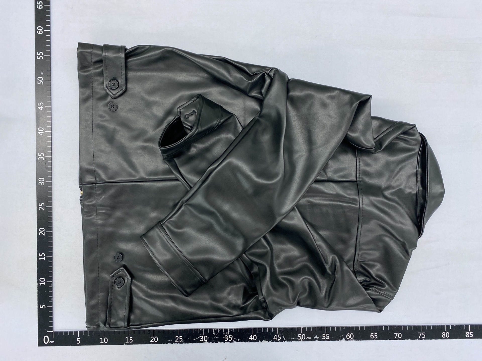 Left black small size leather head gold zipper black batch jacket 44120722 4