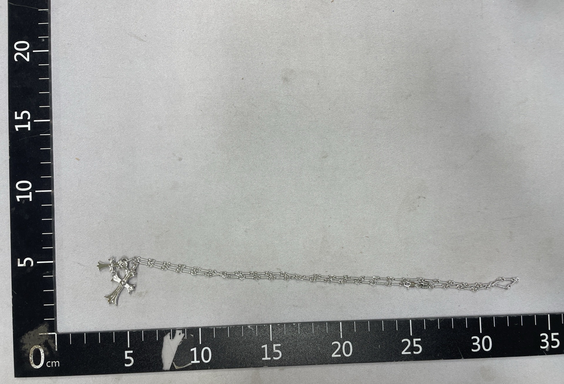 Crow new arrival full diamond double cross necklace retro pendant douyin popular jewelry male and female couple festival bamboo chain 3