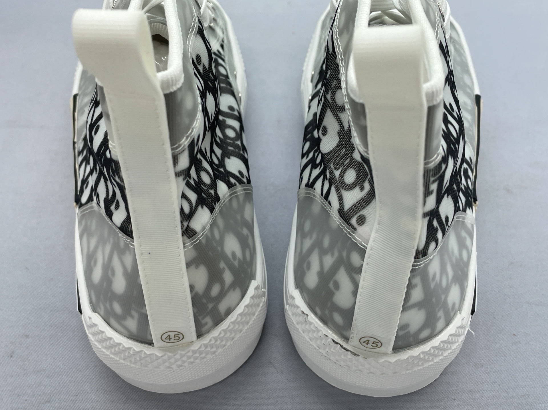 High-quality d home b23 high-top couple sneakers transparent mesh letter low-top canvas shoes casualeasiest for matchwhite shoes 3