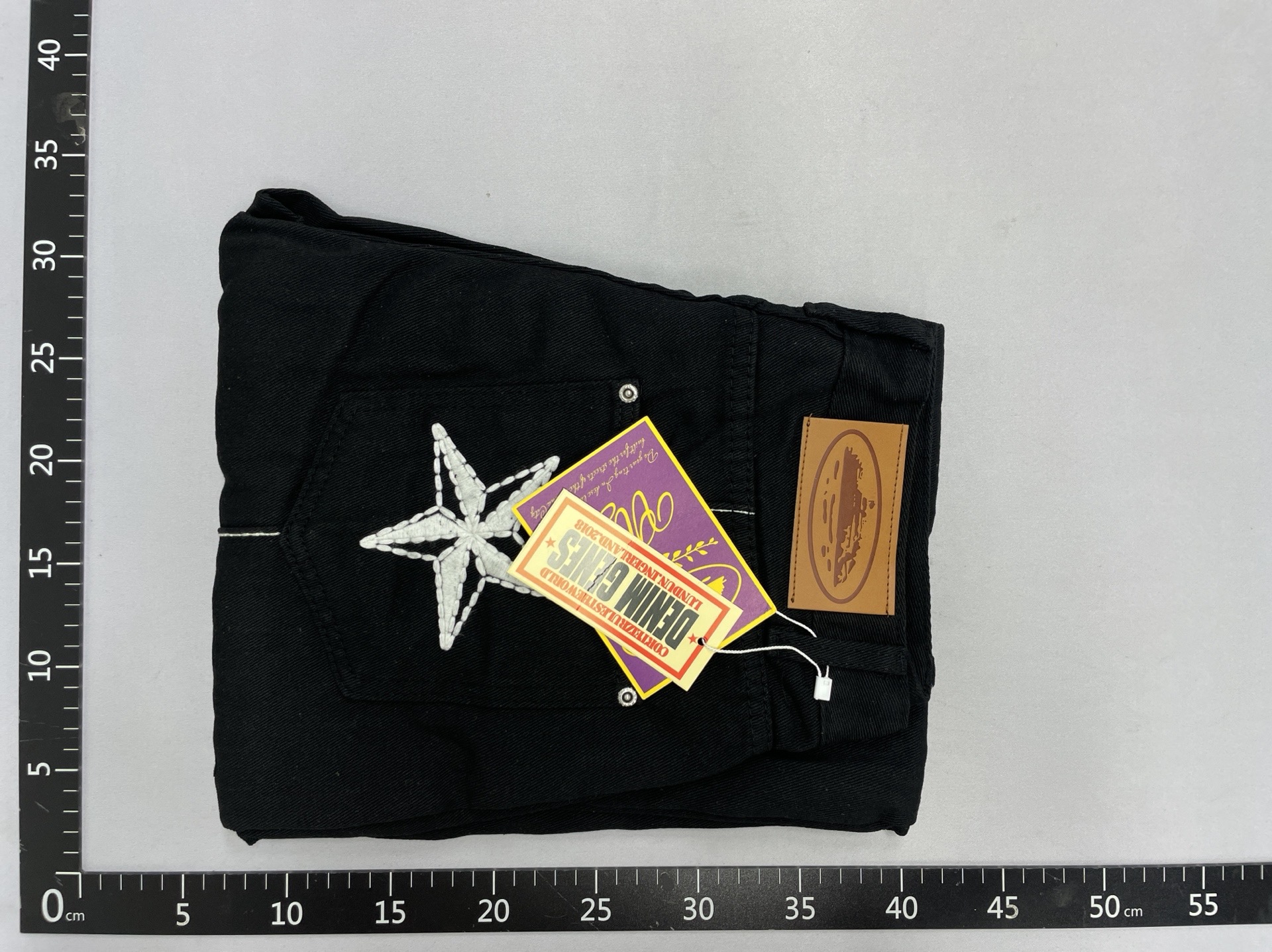 Cross-border devil’s island jeans star embroiderjacket high street retro distressed shorts half length pants trendy 5
