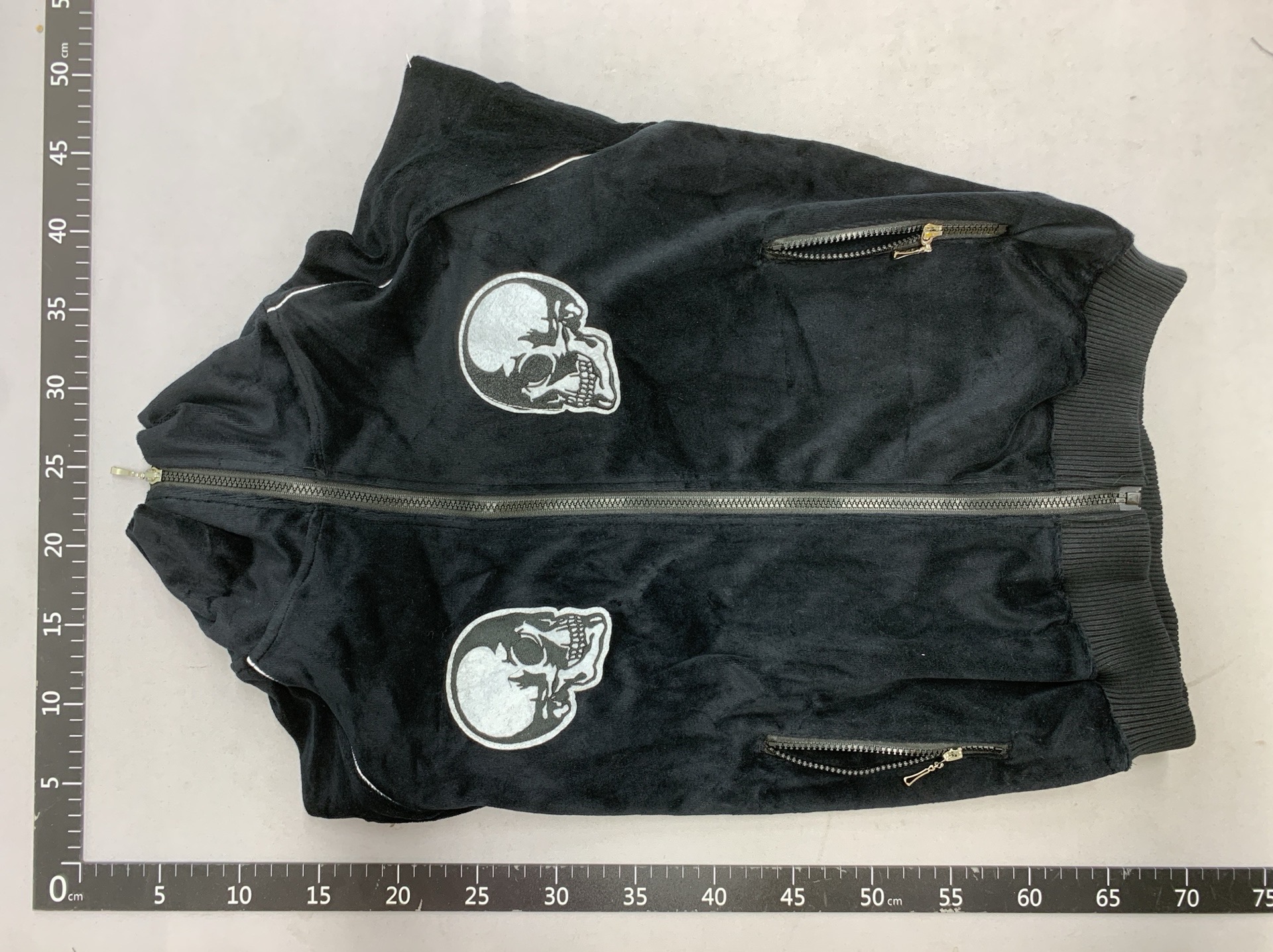 Kk11 number nine n9 skull velvet embroider zipperjacketoutwearcardiganloose 4