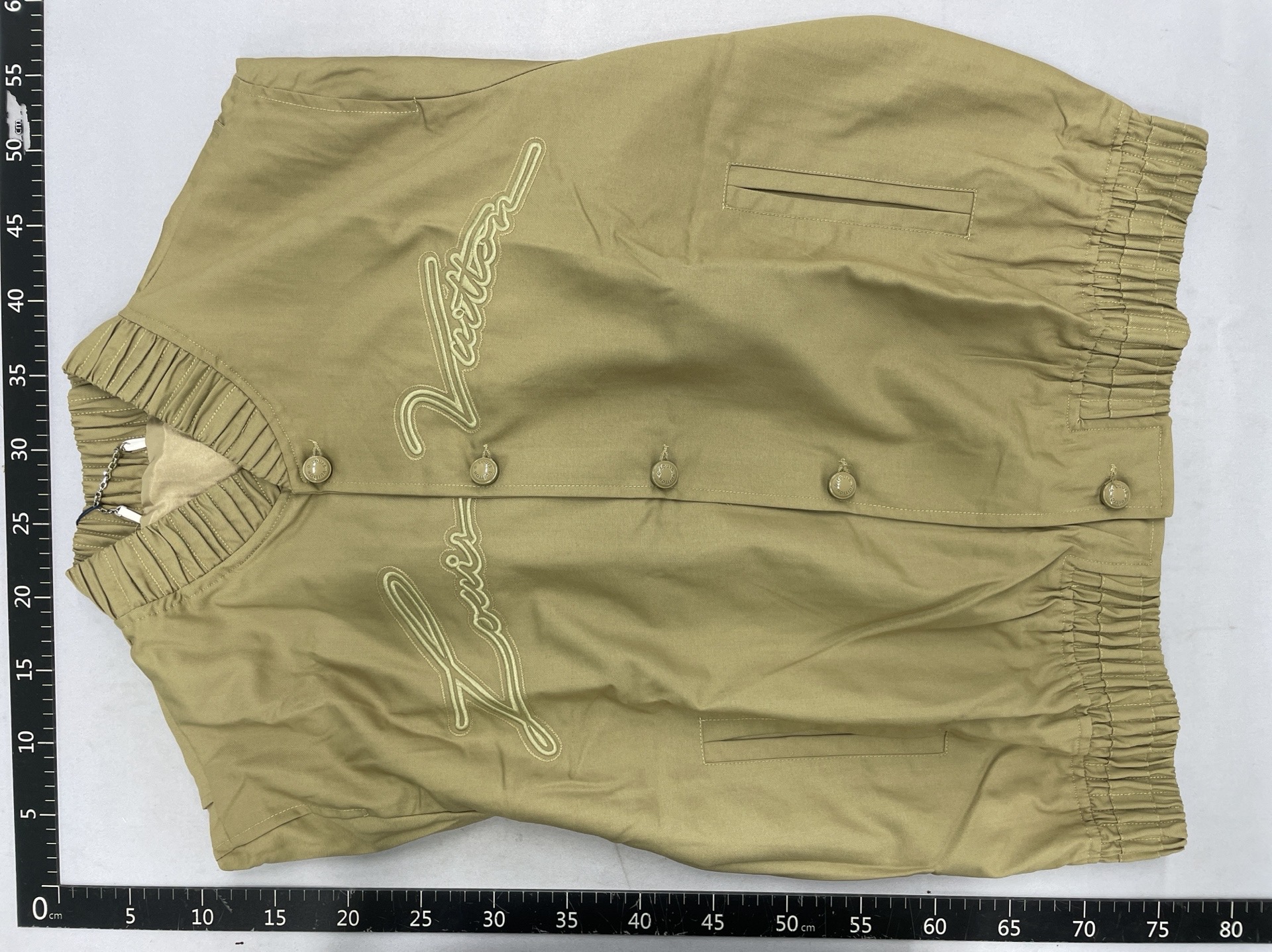 Cola’s l-style baseball jacket: single-breasted, 3d embroidered chest, special ribbed khaki yellow jacket 4