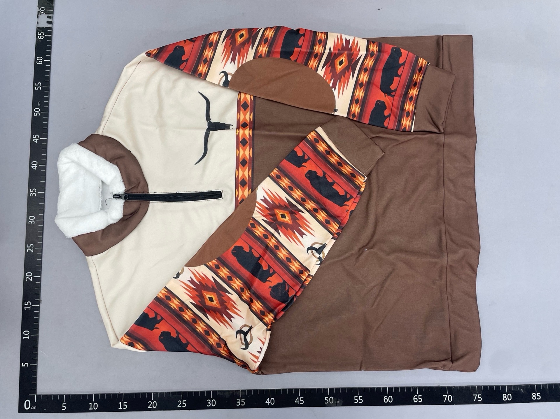 Amazon spring/autumn new men’s long-sleeve half-zip printed casual fashion european and american trendy jacket 4