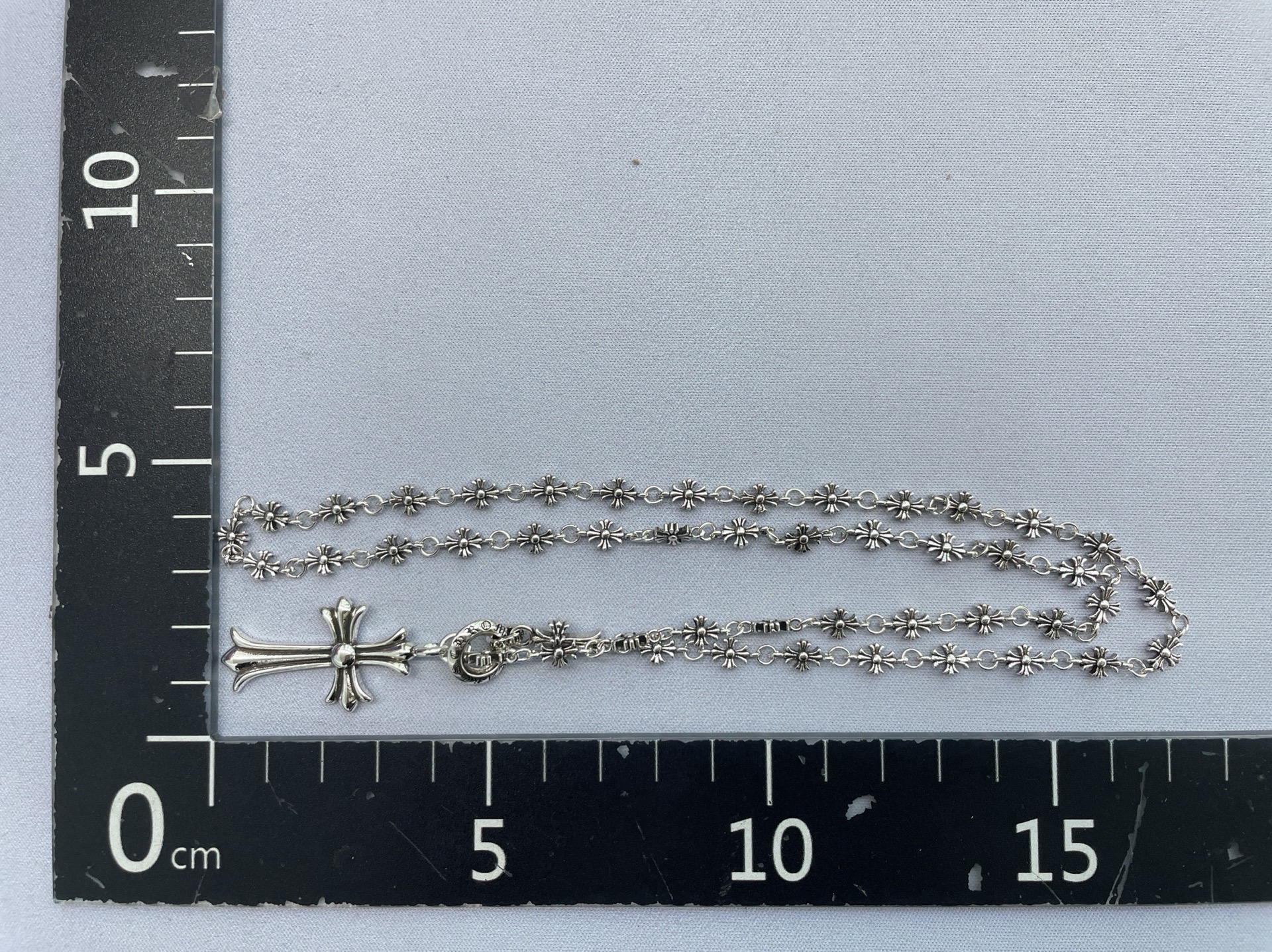 High-quality ch cross necklace for women, korean and japanese style, personalized long cross double pendant, vintage thai silver necklace 3