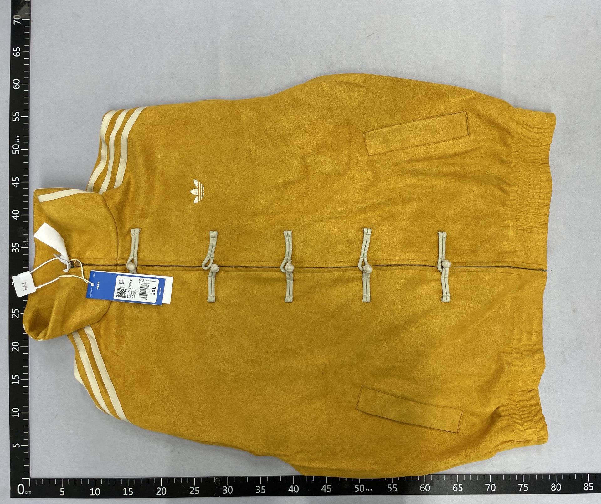 Button left embroidered white three sleeves three vertical eleven color stand collar jacket 88010942 3