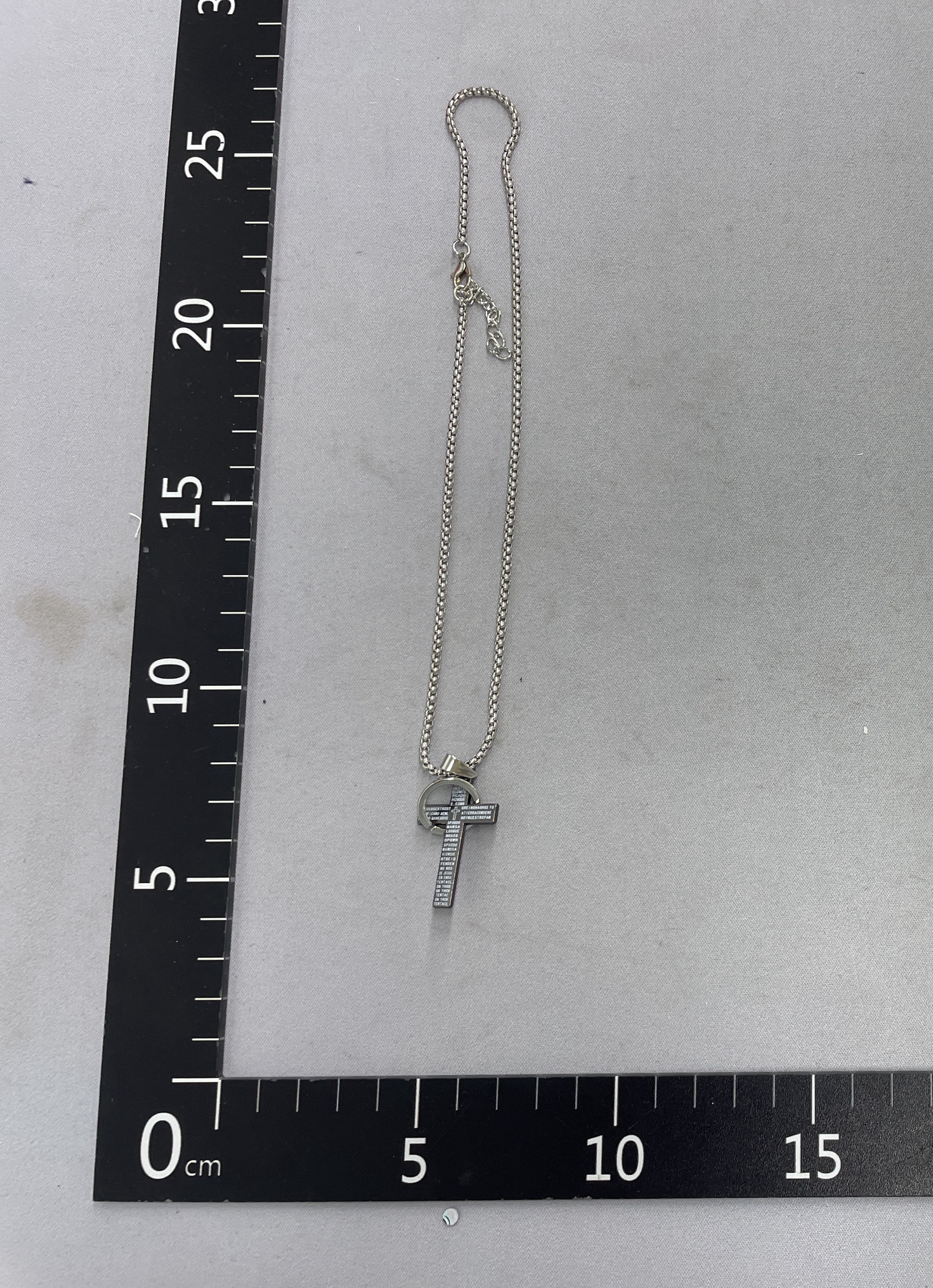 European and american trendy ins hip hop fashion letter cross circle pendant necklace hip hop punk long necklace cross 4