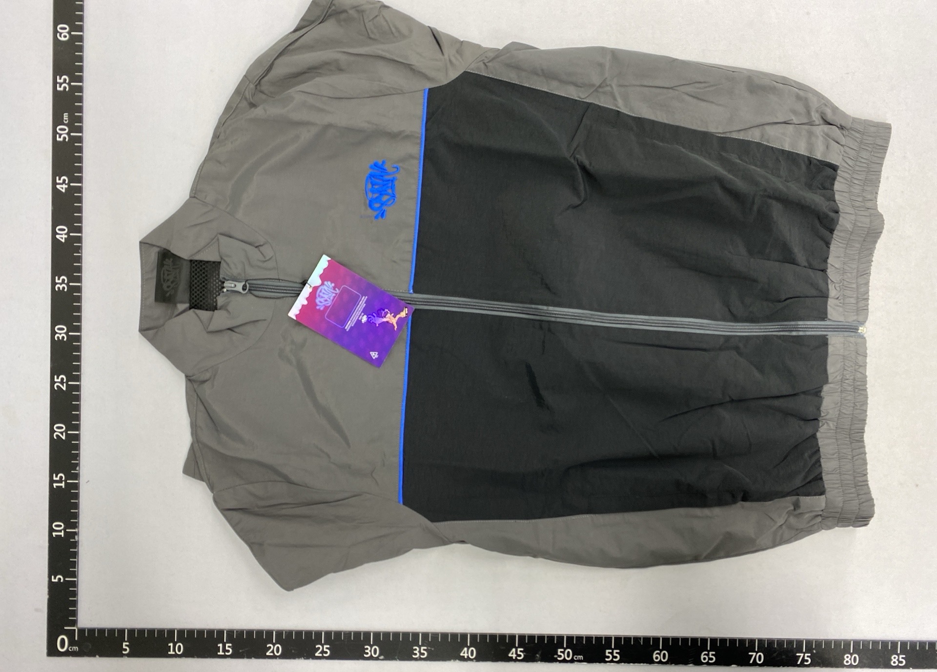 Syna tracksuit streetwear hip hop embroidered color block stand collar zip-up windbreaker jacket outwear sports suit for men 6