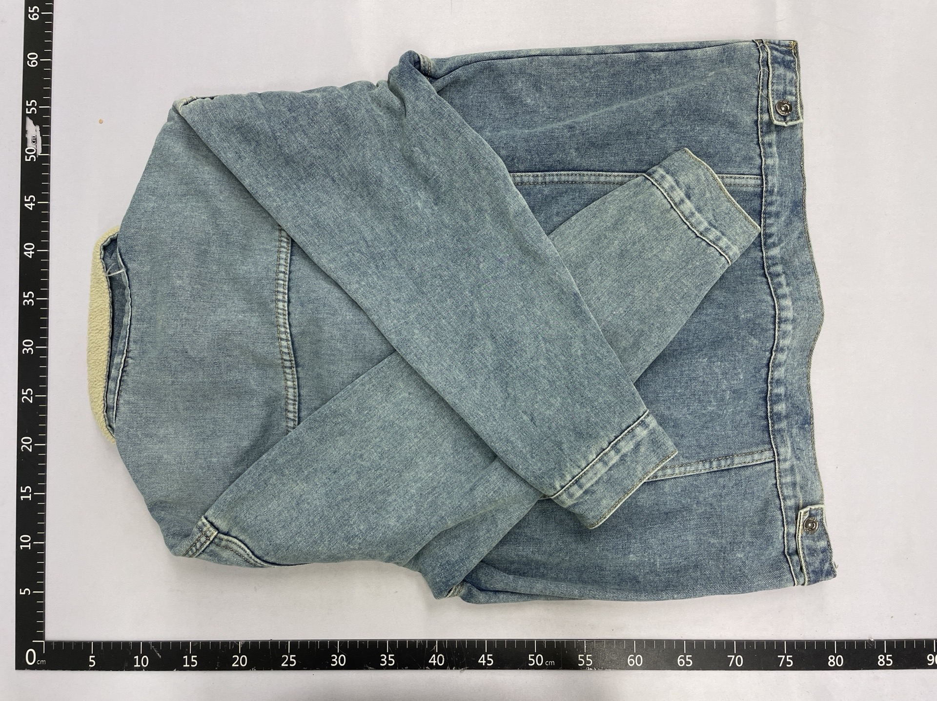 Plus size winter turn-down collar faux lambswool cotton coat men’s trendy brand thickened warm workwear denim jacket padded outerwear 3