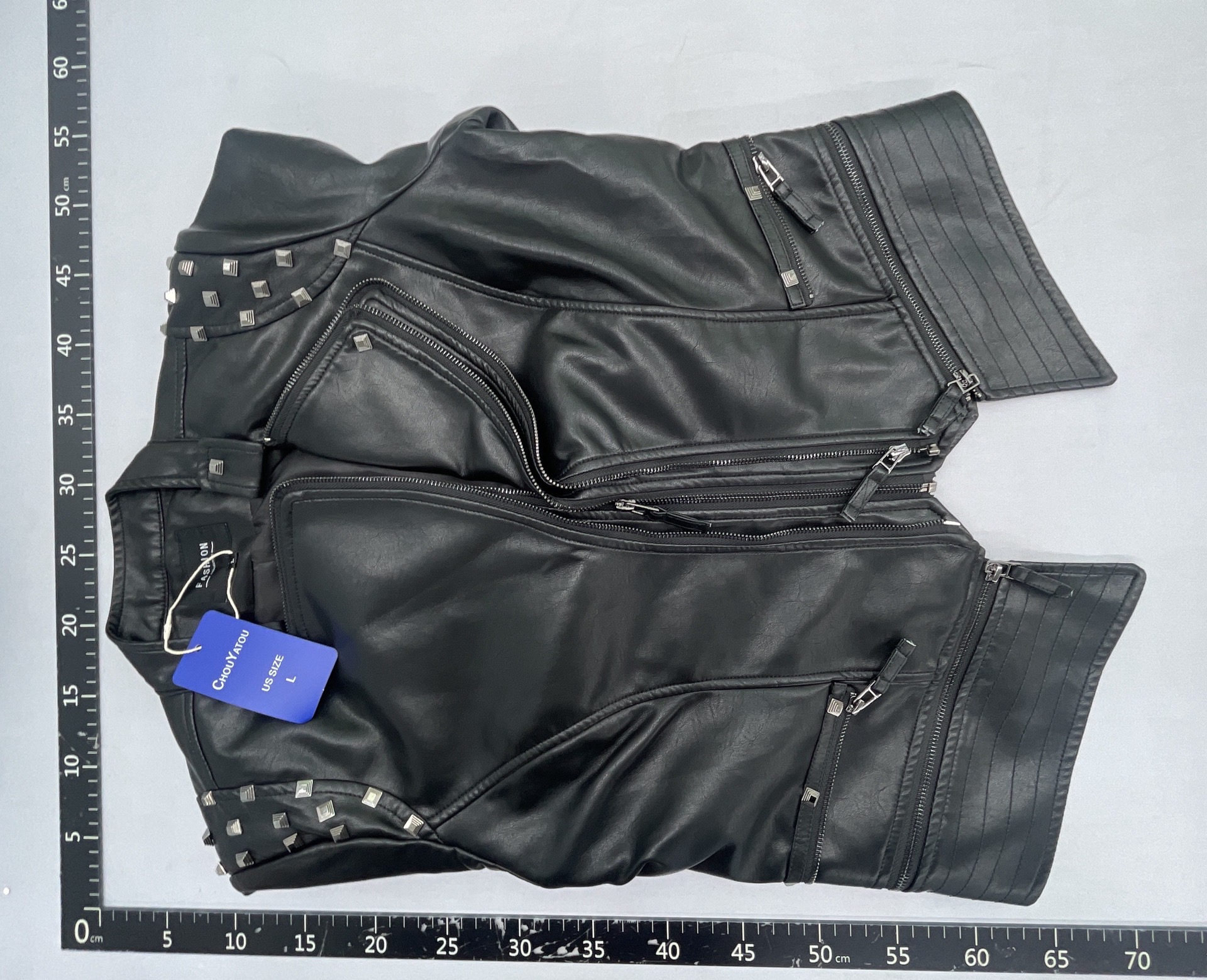 Women’s leather jacket 2025 spring new arrival: blazer collar, embroidered floral design, studded detailing, cinched waist, short length, washed pu leather jacket – export quality 3