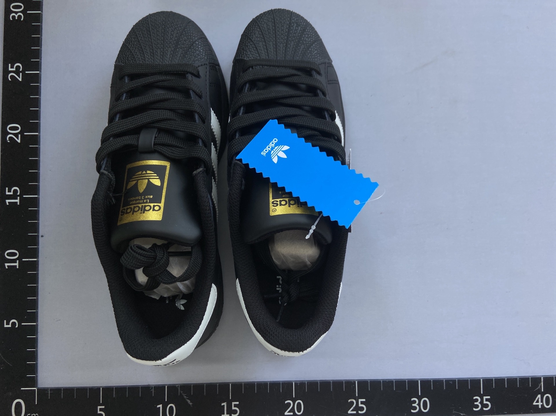 Pure original version/shell toe long-term replenishment 50-year classic soft blue bottom low-top sneakers white shoes couple casual shoes sports shoes gold label black gold 3