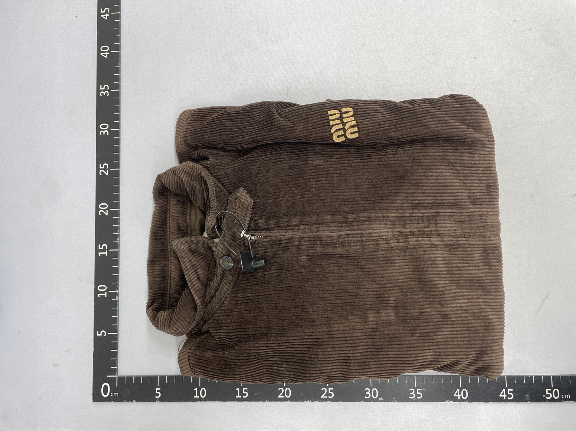 Ready-to-ship/m vintage distressed brown corduroy zip-up jacket with leather logo patch, relaxed fit casual outerwear 5