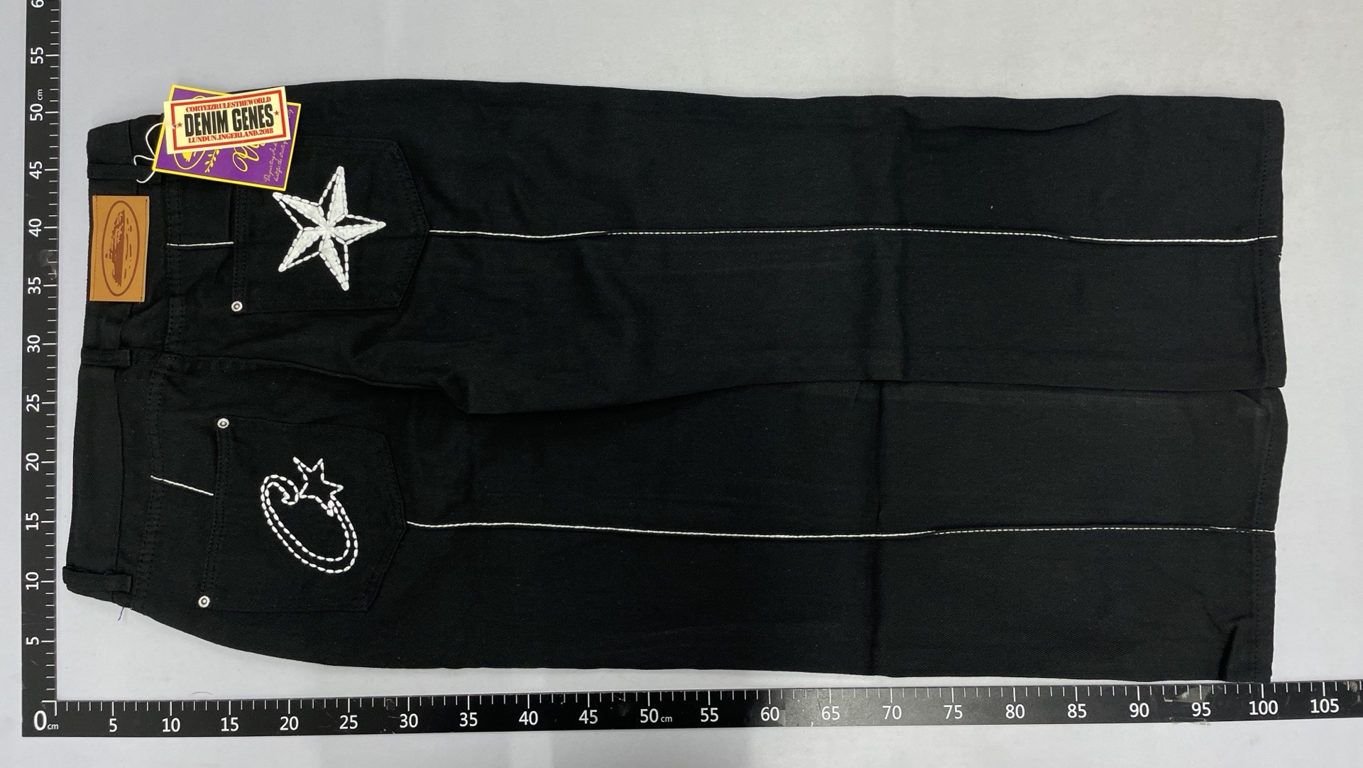 Cross-border devil’s island jeans star embroiderjacket high street retro distressed shorts half length pants trendy 2