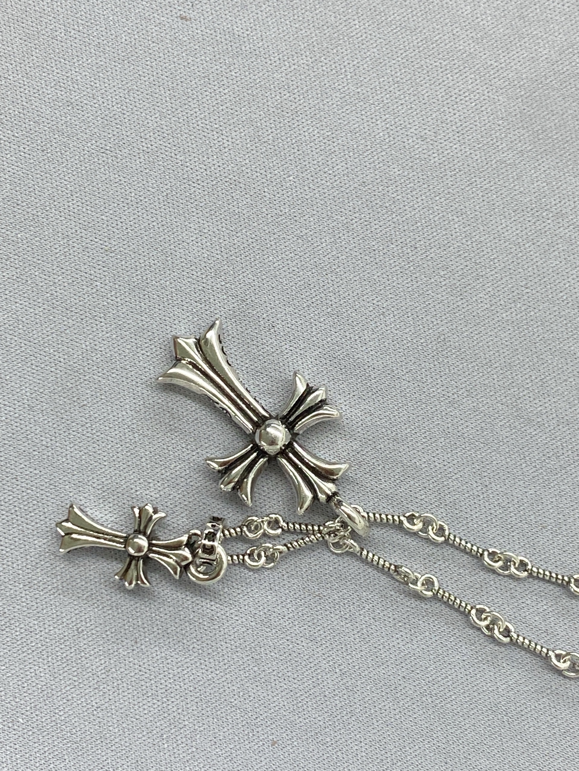 Kro xin’s new full diamond double cross necklace, vintage pink diamond sydney style, couple’s bamboo chain, wholesale direct from the manufacturer 2