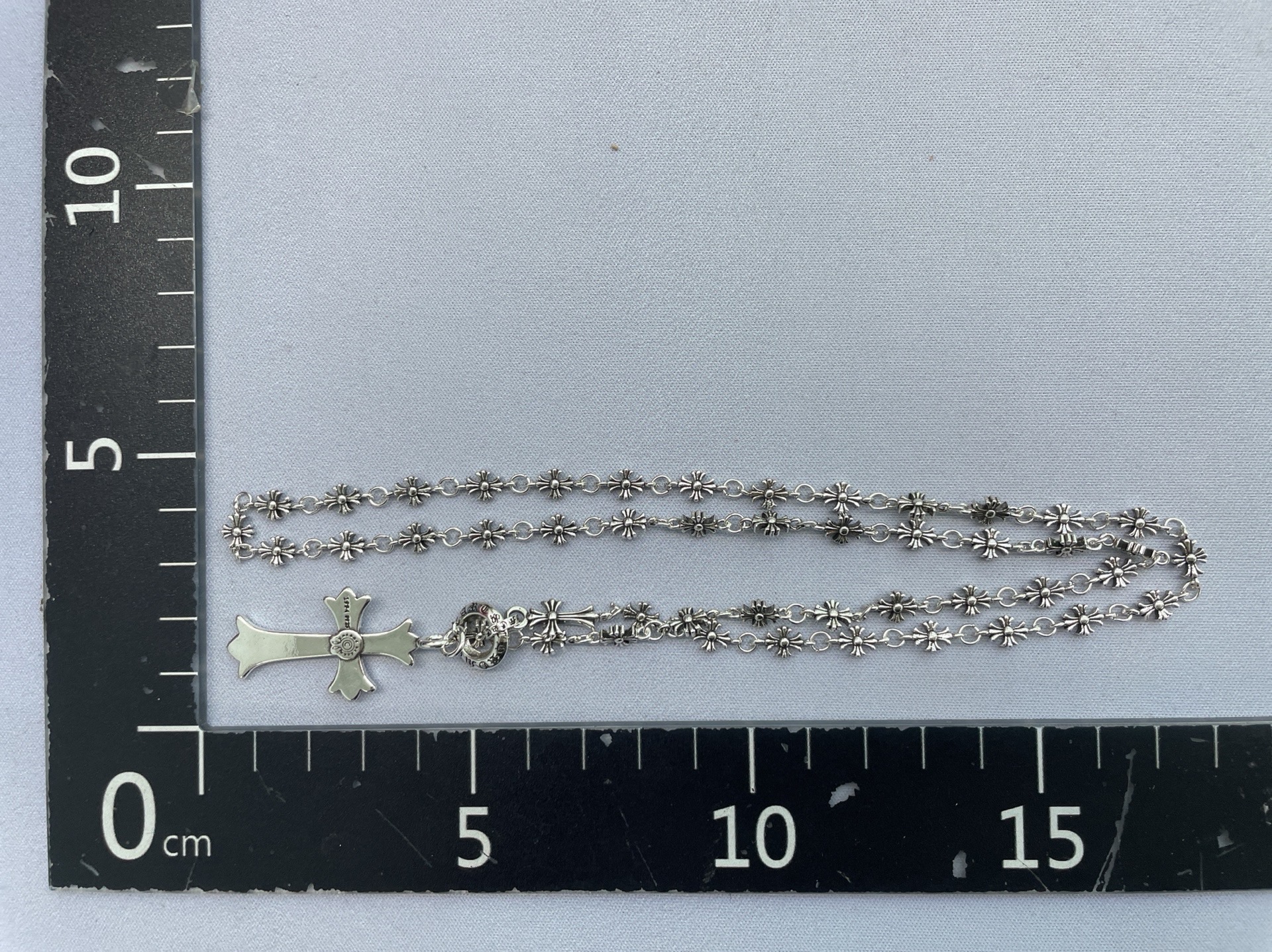 High-quality ch cross necklace for women, korean and japanese style, personalized long cross double pendant, vintage thai silver necklace 2