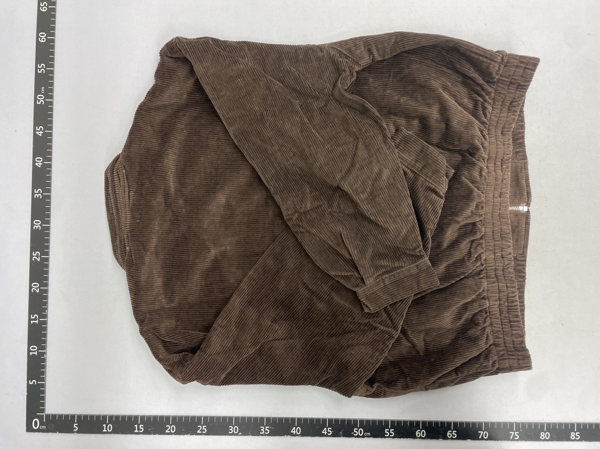 Ready-to-ship/m vintage distressed brown corduroy zip-up jacket with leather logo patch, relaxed fit casual outerwear 3
