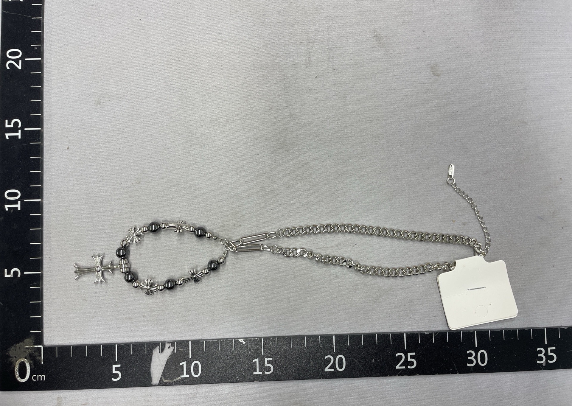 Cross black gallstone beaded diamond necklace accessible luxuryclassy sense street hip hop stylishtrendy clavicle chain for men and women 3
