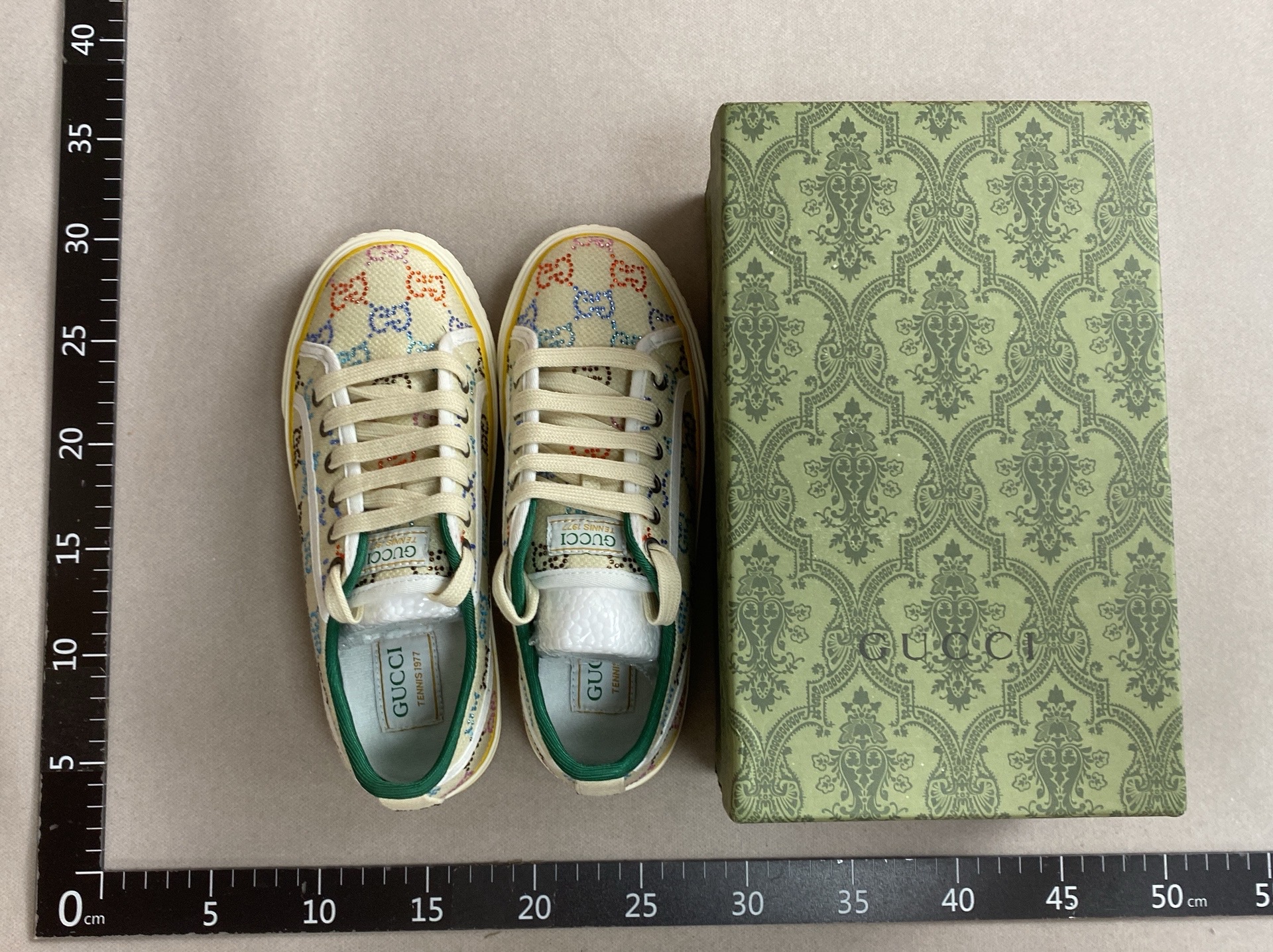 High-end g brand rhinestone 1977 sneakers, unisex couple’s 2024 autumn new arrival, full rhinestone letter casual white shoes 2
