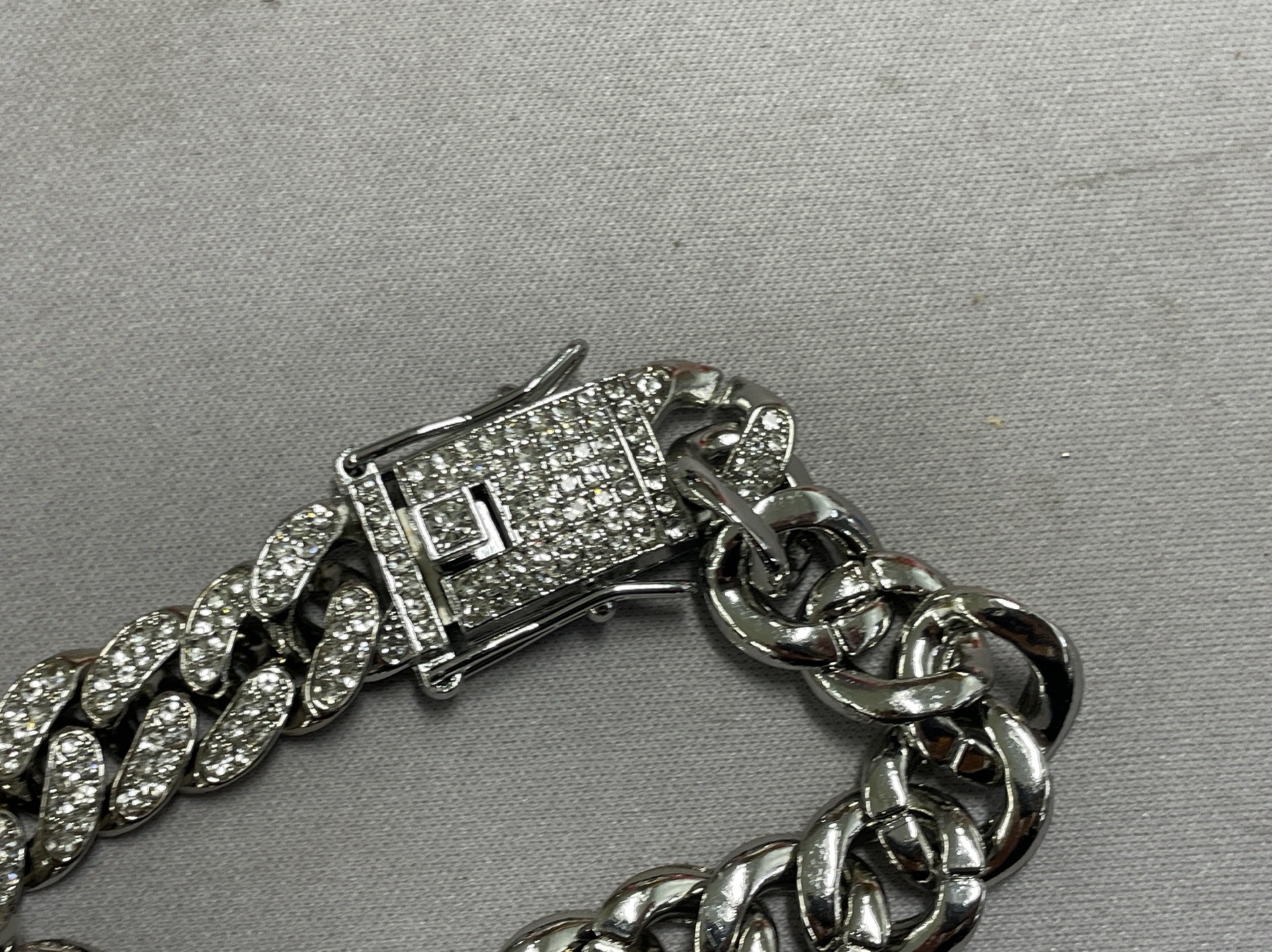 European and american alloy heavy industry full diamond cuban chain high quality 14mm diamond-encrusted men’s rap hip hop thick necklace 2