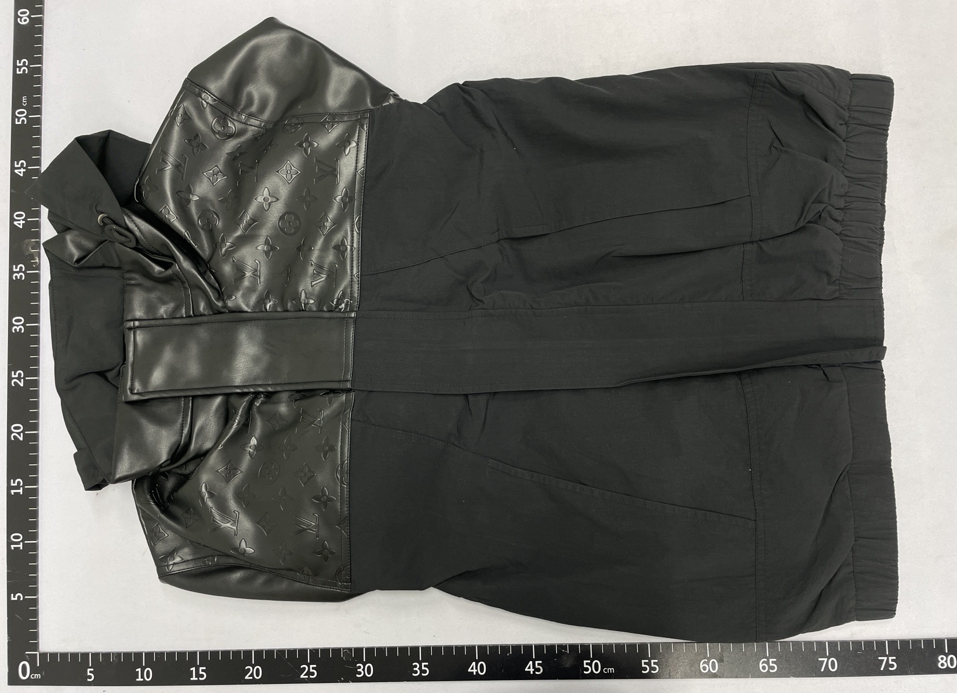 Correct version ss26 early spring new arrival lvjia black nylon blended leather hooded jacket for men and women same style outwear 4