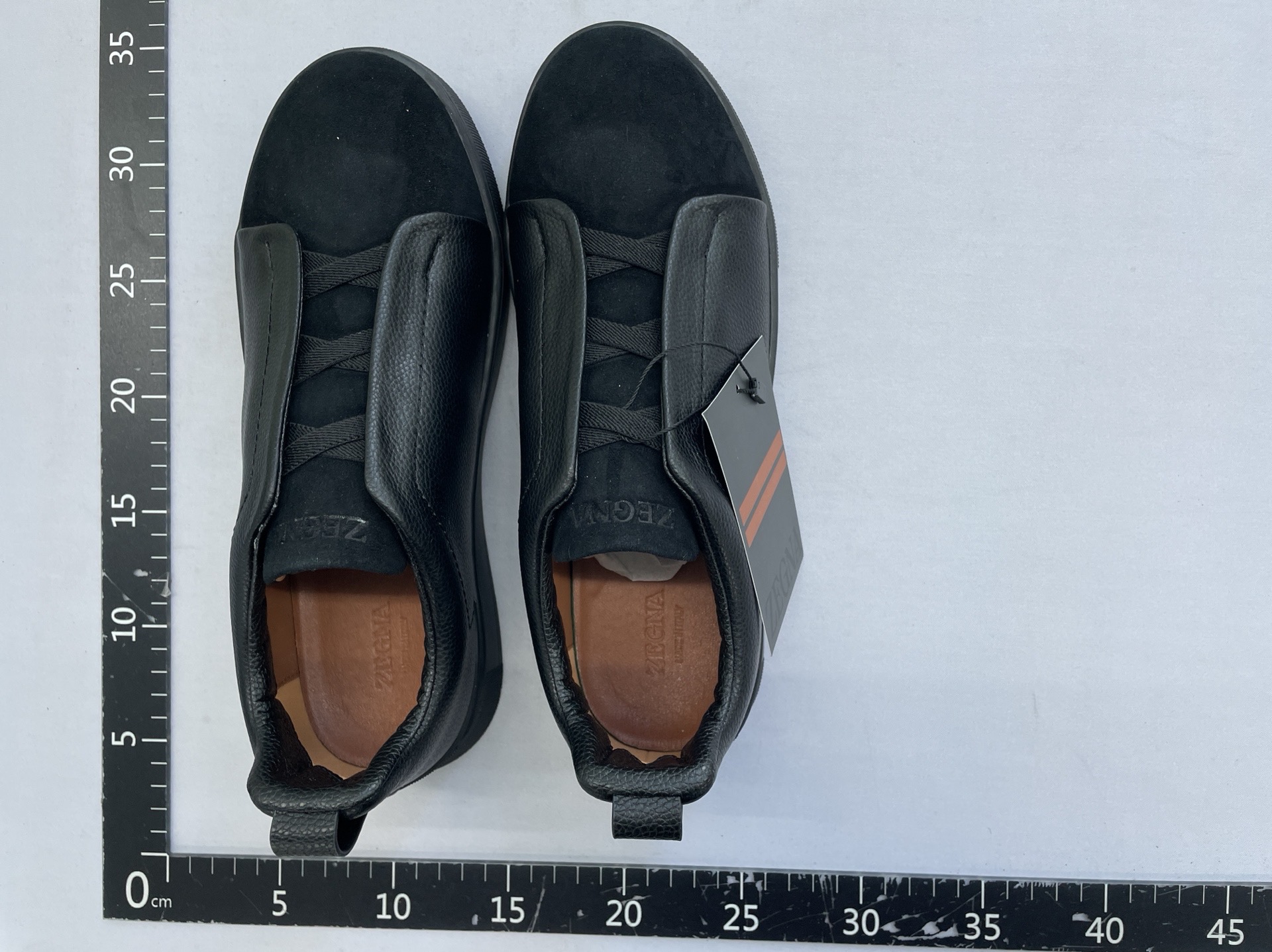 European autumn men’s genuine leather casual high-end sneakers, elastic white shoes, slip-on loafers, lazy shoes 7