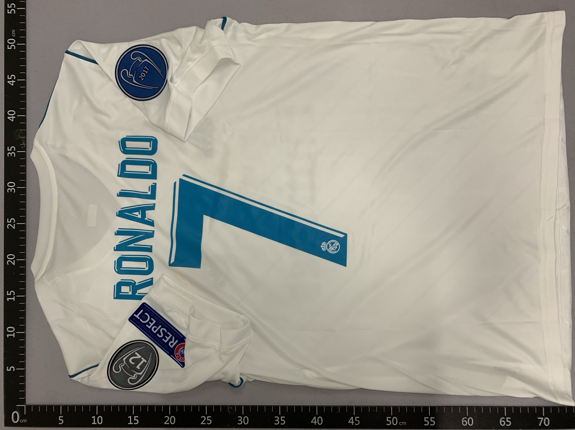 1718 real madrid home & away jersey #7 cristiano ronaldo short sleeve retro throwback football kit training top 3