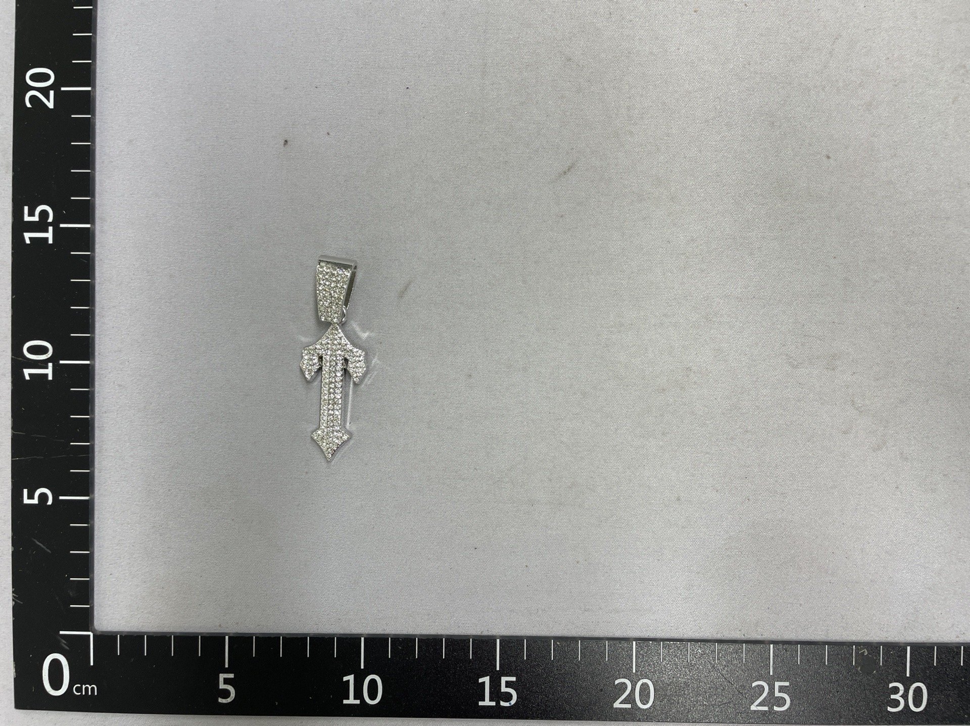 European and american alloy full diamond arrow large ring buckle pendant necklace with cross-border popular cuban chain thick necklace jewelry factory 4
