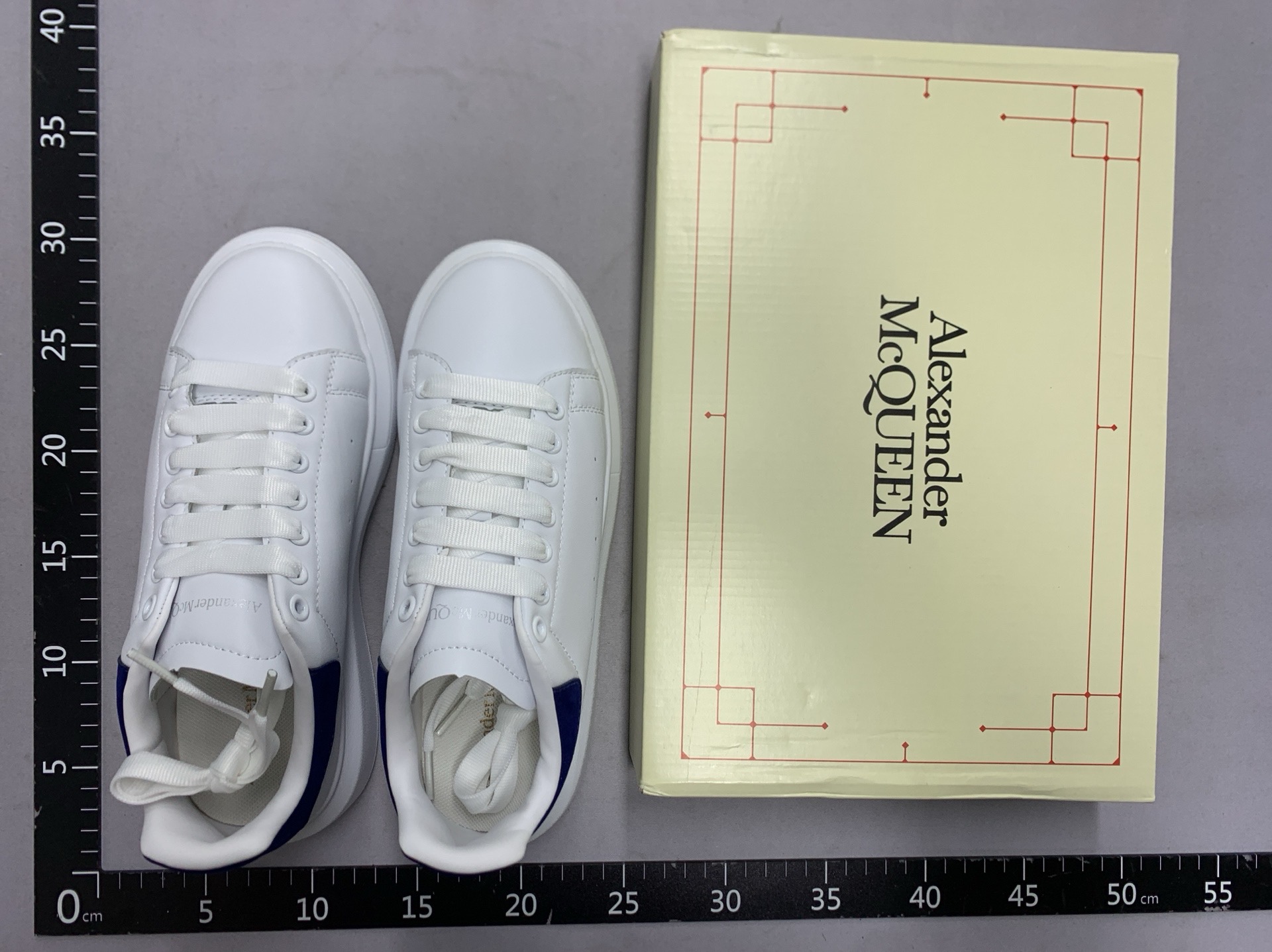 Mcqueen white leather sneakers – versatile platform shoes for men and women – chunky sole, 5cm height increase – cross-border bestseller 7