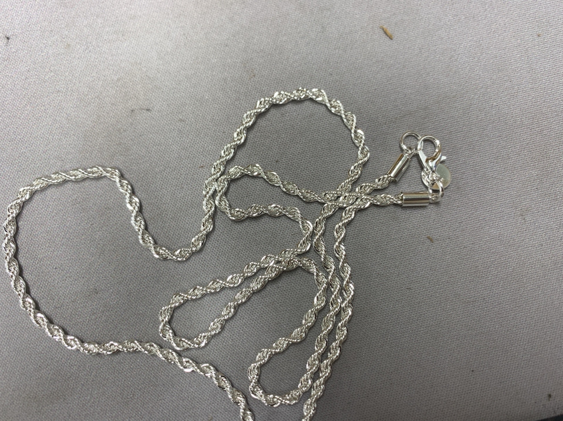 Electroplated 925 silver 3mm twisted rope necklace aliexpress fashiontemu hot selling 40-75cm 2