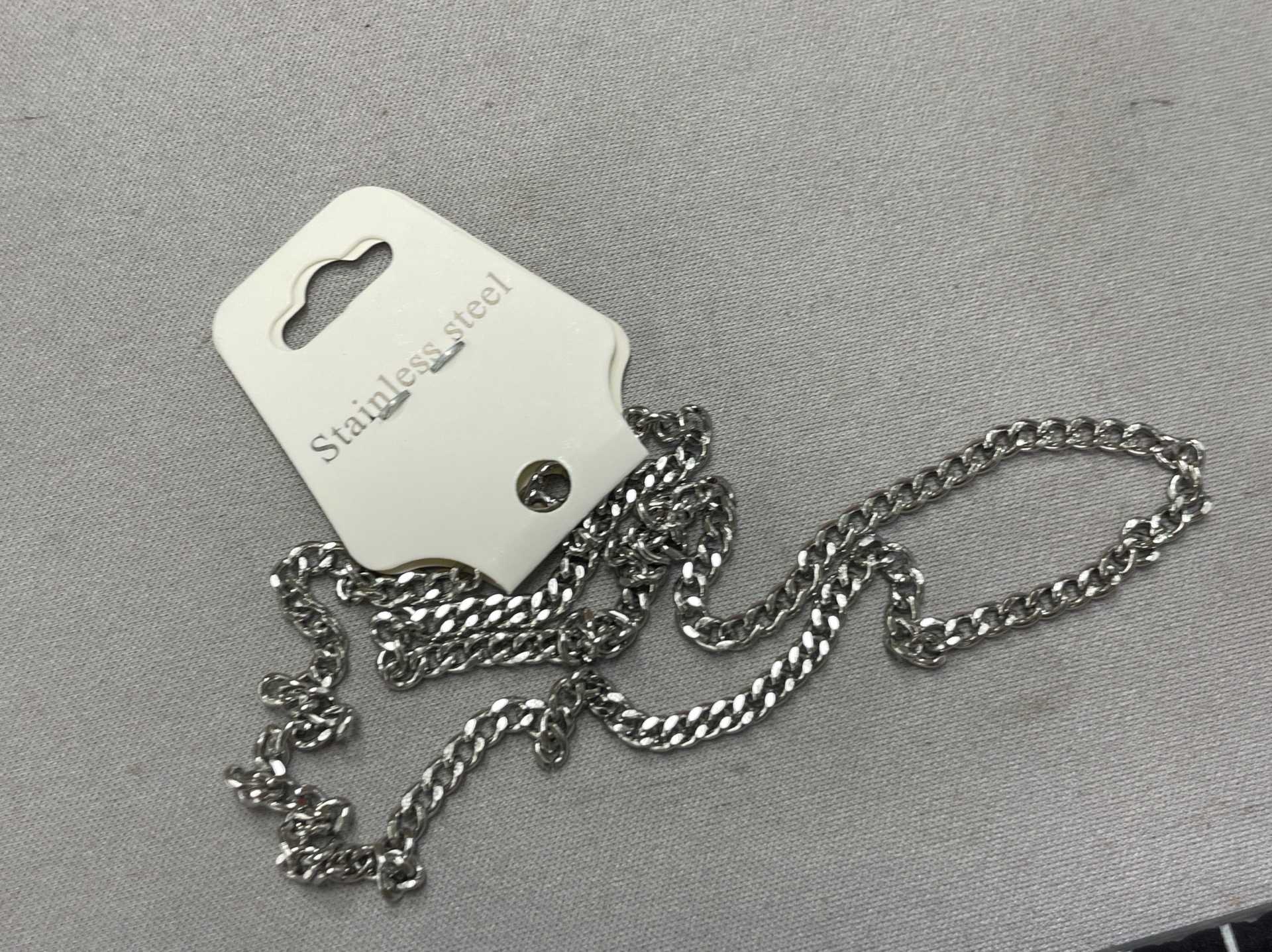 European and american pendant necklace, exaggerated style, gold, silver, and black, 304 stainless steel, 4mm wide, 60cm length, hip-hop accessories 2