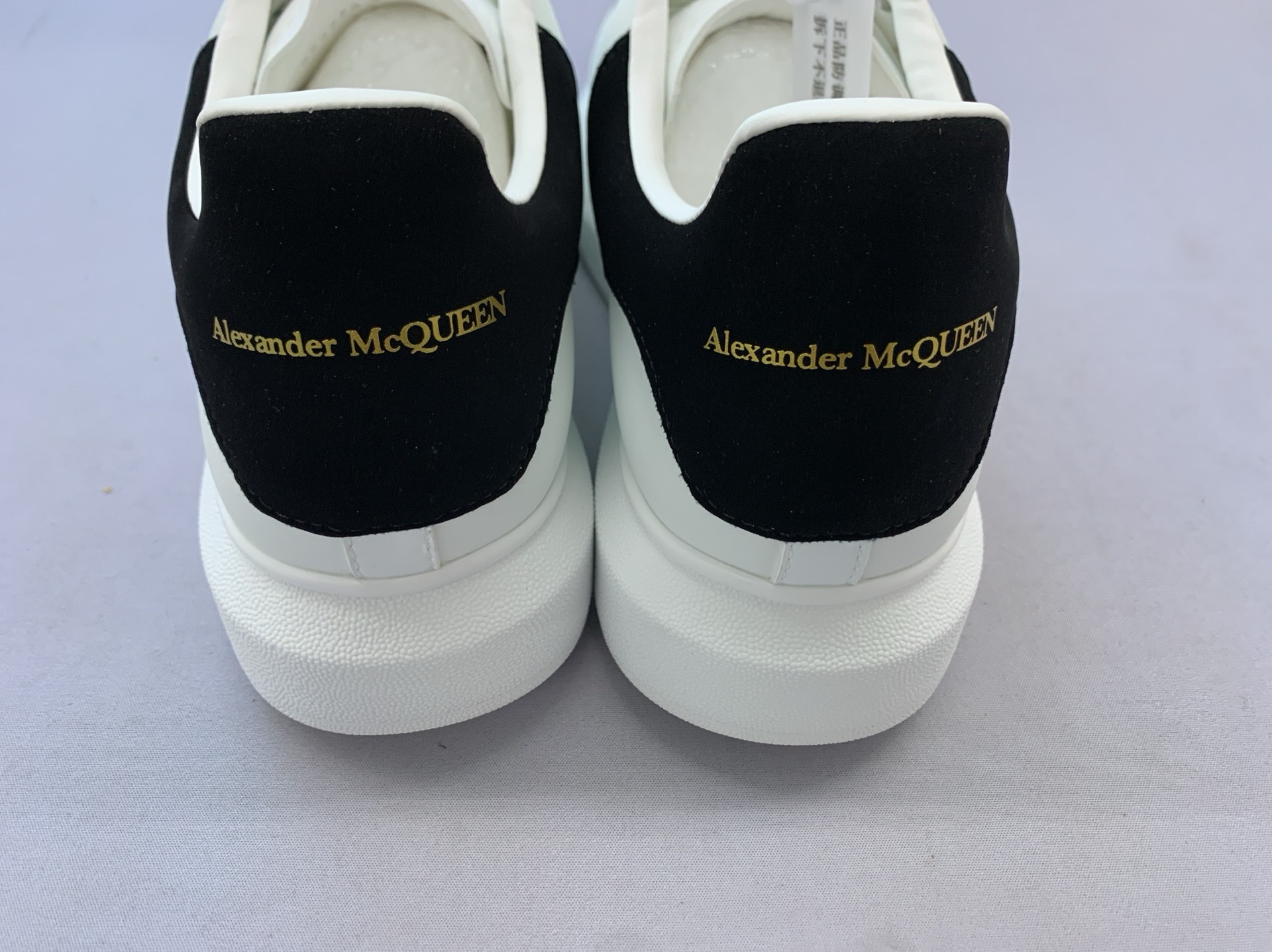 Factory direct sales with source height version mcqueen white shoes for women and men couple heightening thick sole genuine leather casual sneakers 6
