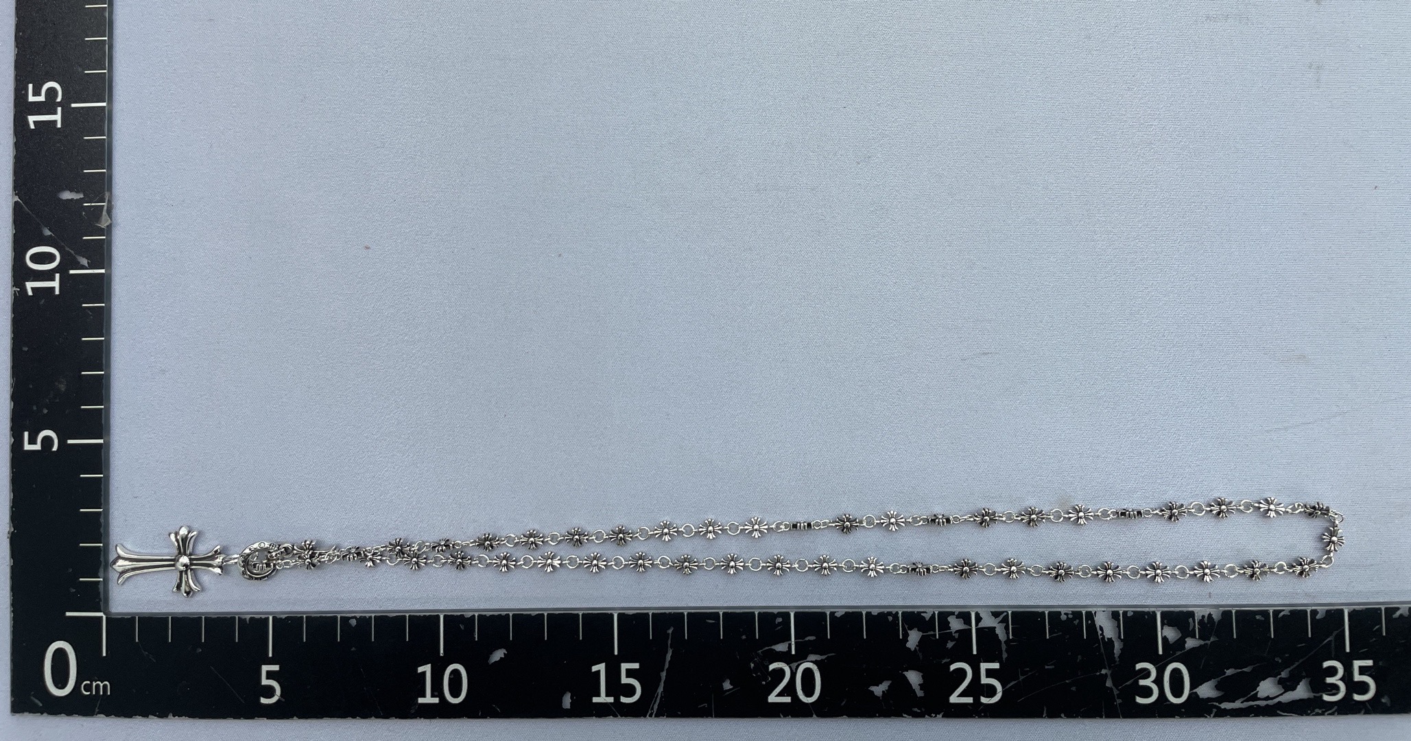 High-quality ch cross necklace for women, korean and japanese style, personalized long cross double pendant, vintage thai silver necklace 4