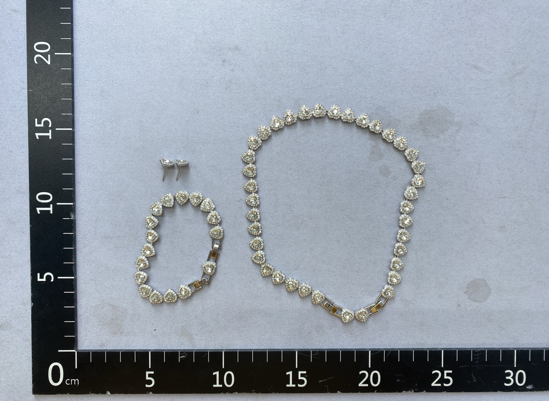 Shijia new arrival original full diamond heart necklace, bracelet, and earring set – factory direct 4