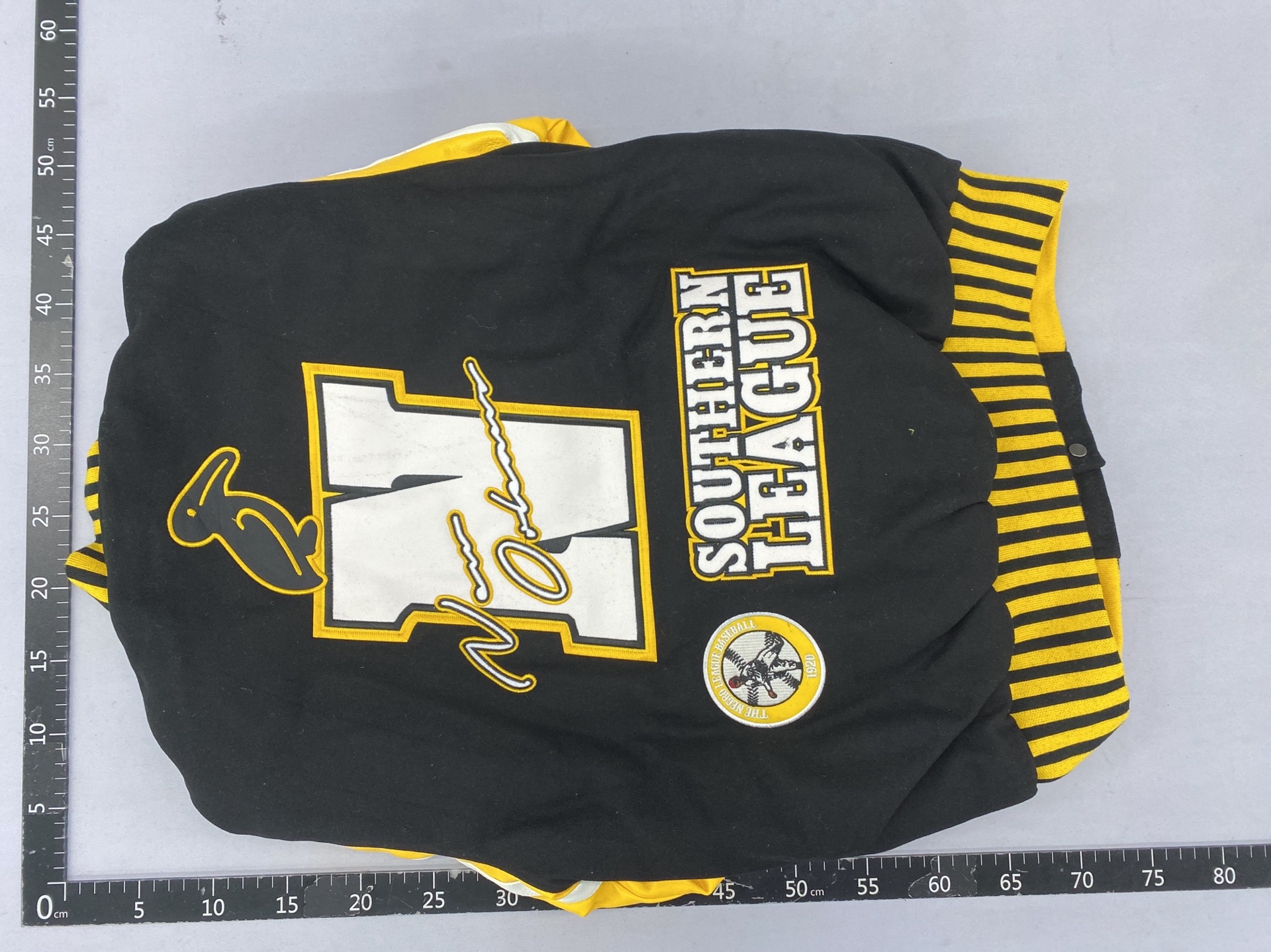 American retrojacketnolaembroiderthickened black yellow leather sleeves cotton clothing cross-border hot selling street baseball uniform 3
