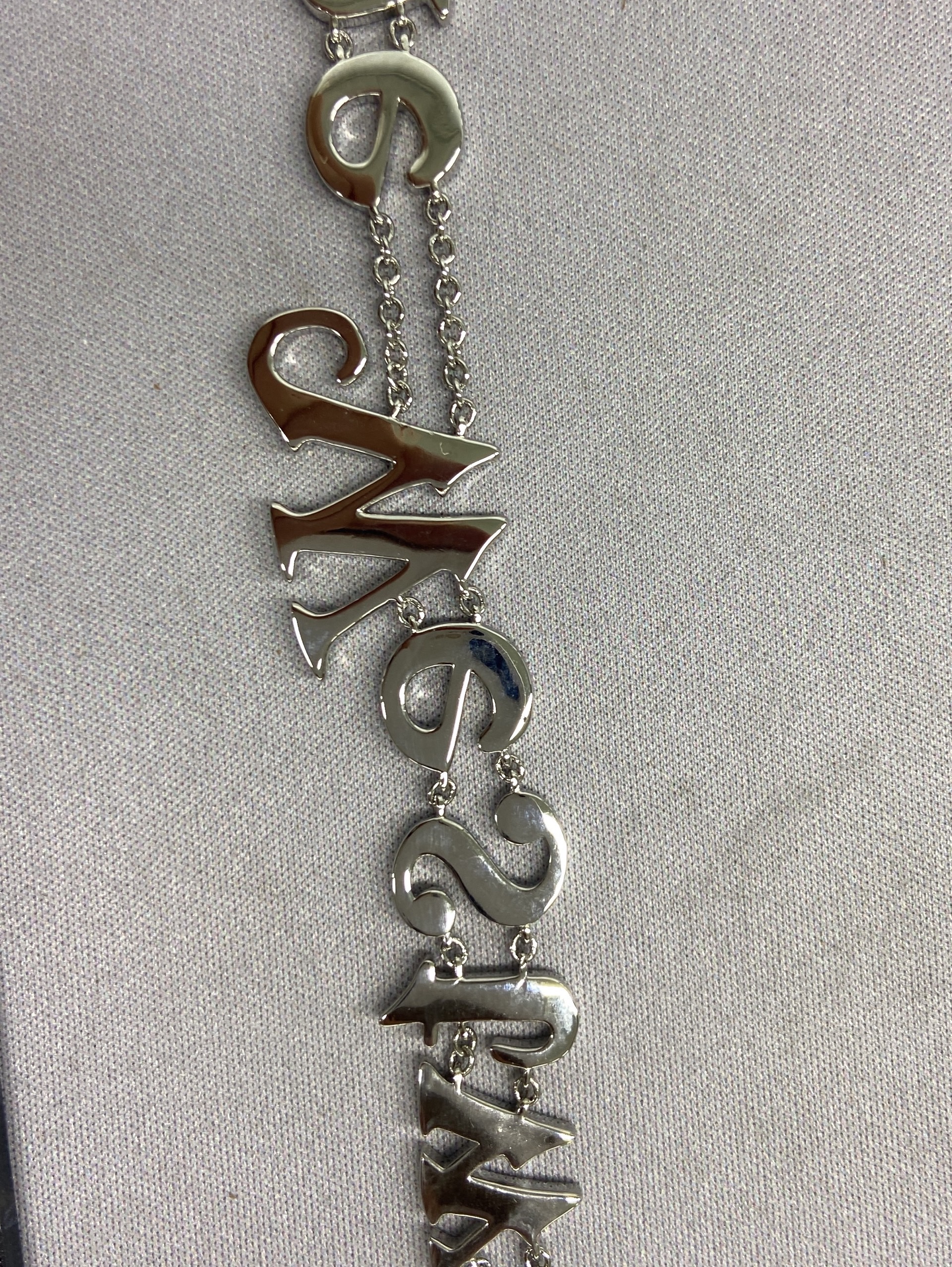 High quality queen mother large letter cut out saturn pendant chain necklace chocker bracelet 3