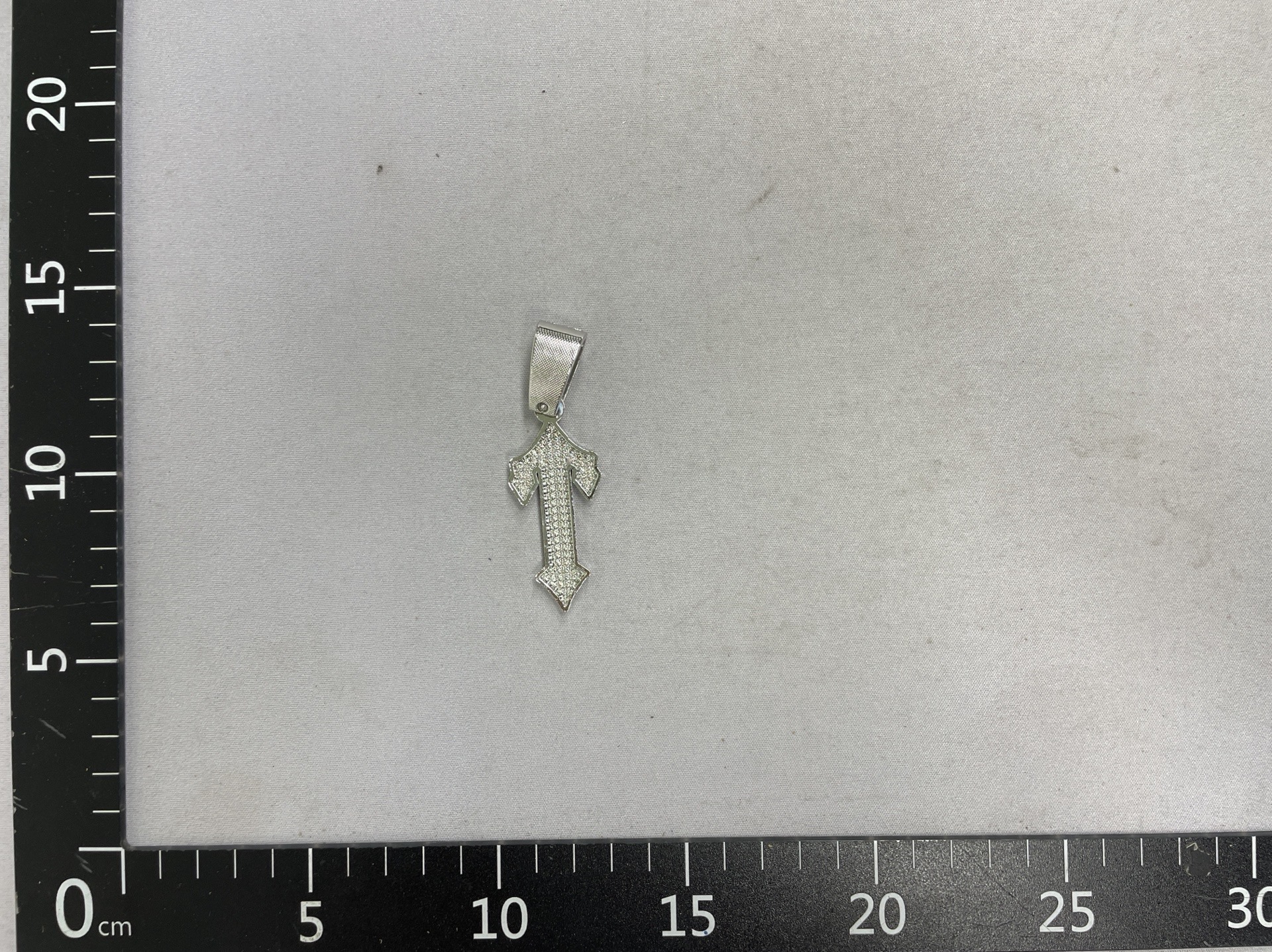 European and american alloy full diamond arrow large ring buckle pendant necklace with cross-border popular cuban chain thick necklace jewelry factory 3