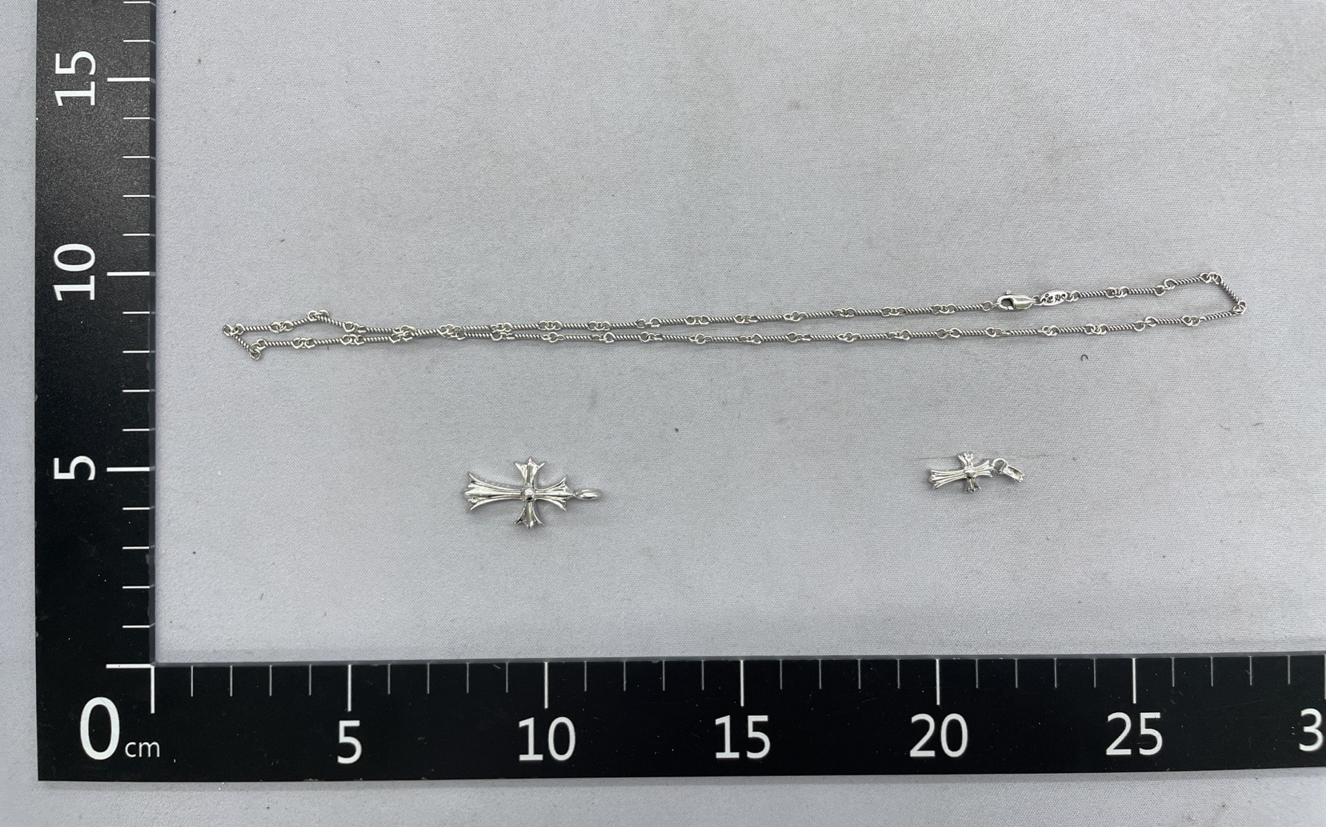 Ch crow heart 925 sterling silver double cross necklace for men and women neutralcouple necklace hand-engraved bamboo chain 5
