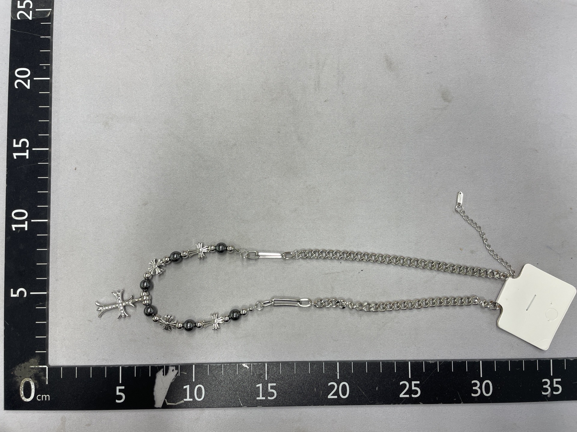 Cross black gallstone beaded diamond necklace accessible luxuryclassy sense street hip hop stylishtrendy clavicle chain for men and women 4