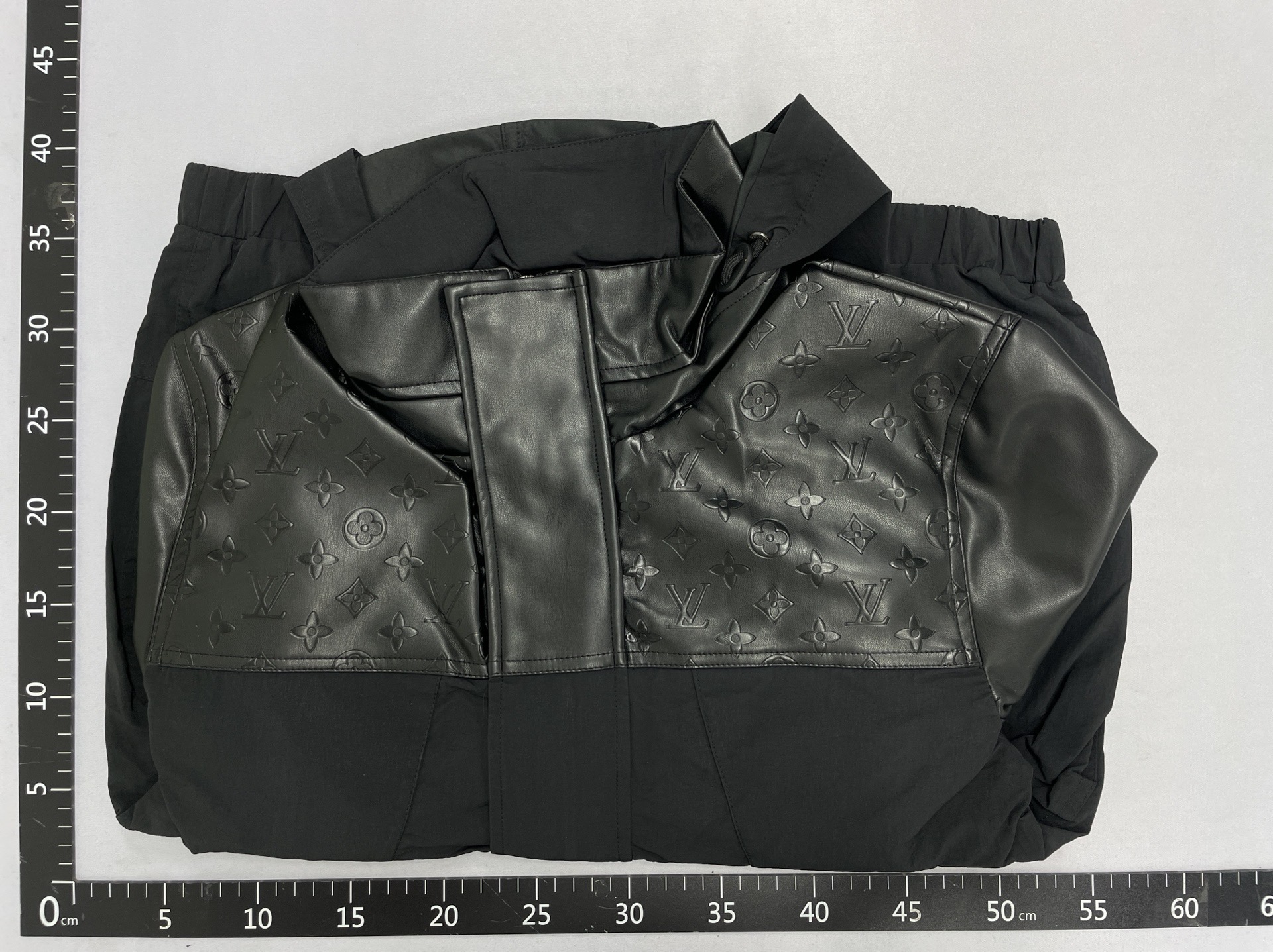 Correct version ss26 early spring new arrival lvjia black nylon blended leather hooded jacket for men and women same style outwear 5