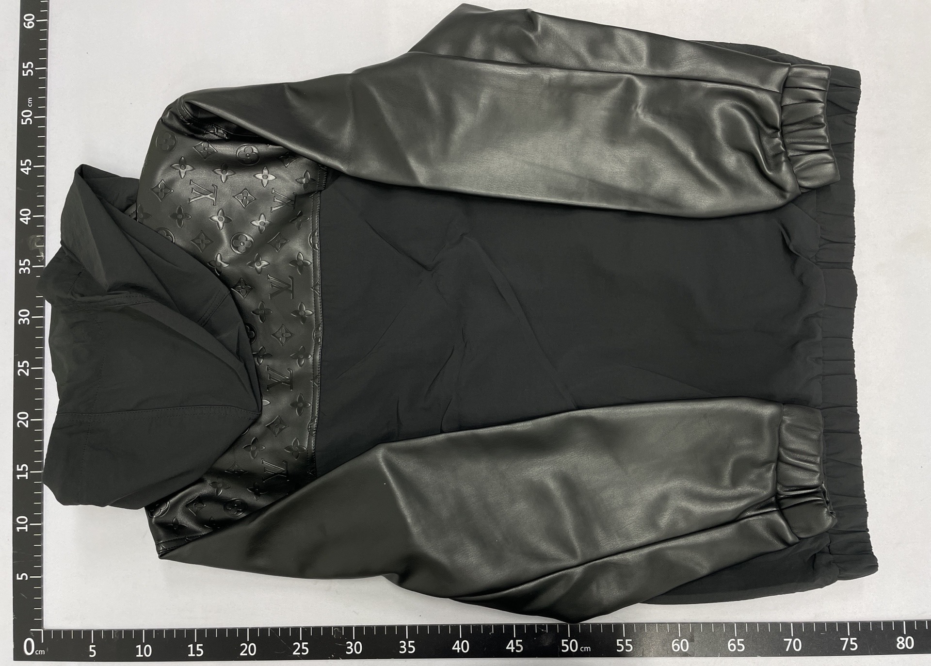 Correct version ss26 early spring new arrival lvjia black nylon blended leather hooded jacket for men and women same style outwear 2
