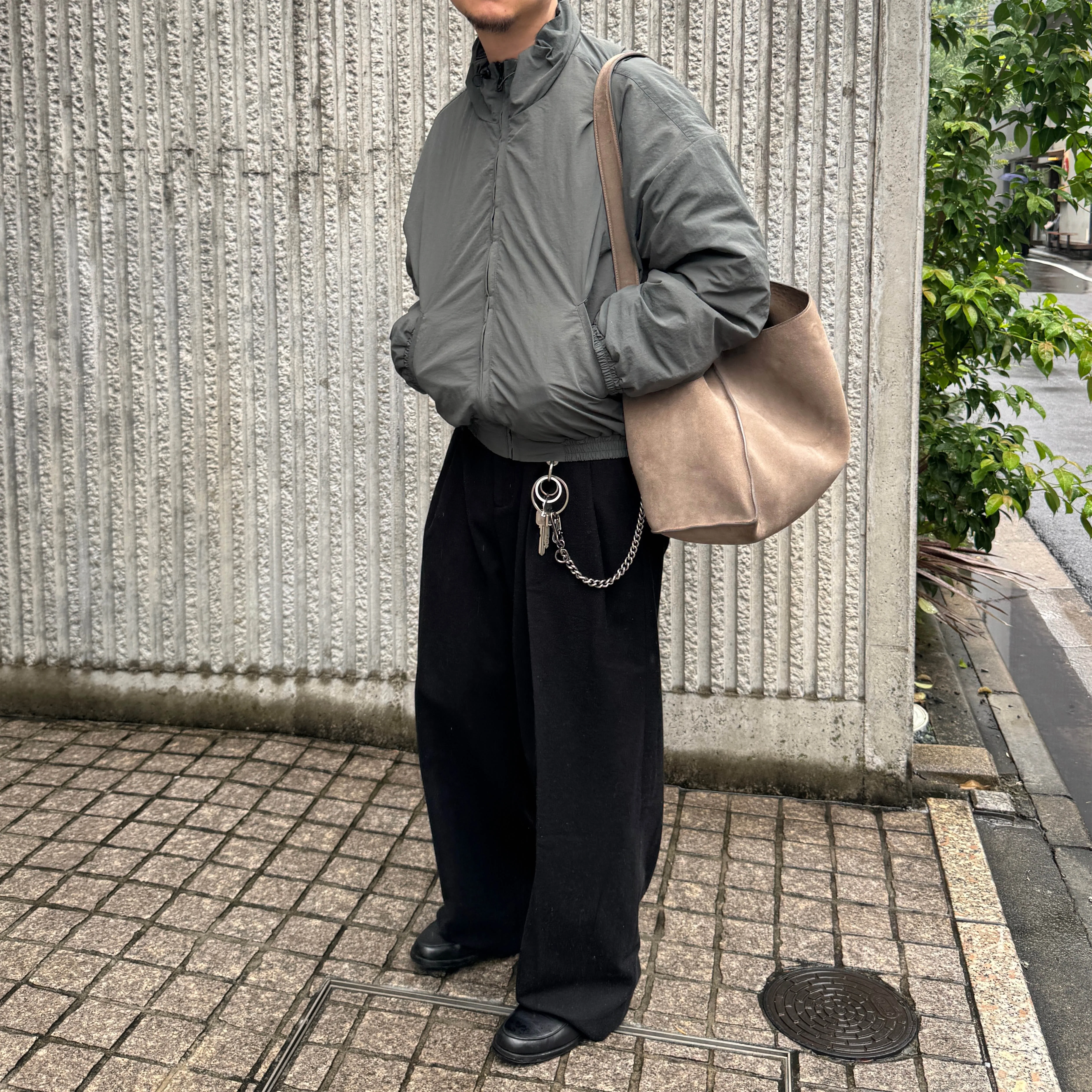 Anniehall25fw stand-collar stand-collar sports cotton short wide-cut bat sleeve outwearjacket