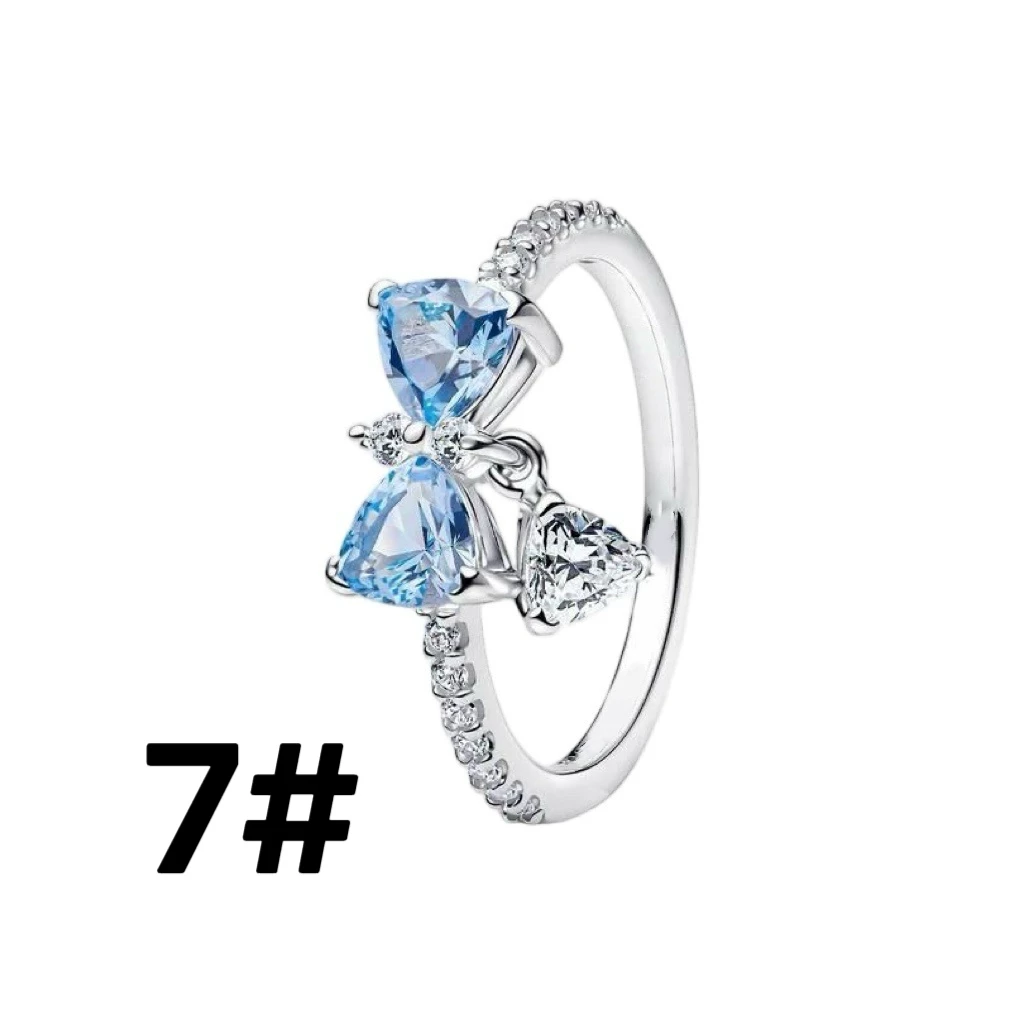 Blue bow collection: rings, earrings, bracelets, necklaces, chokers – fashionable, luxurious, niche, high-end, and elegant accessories